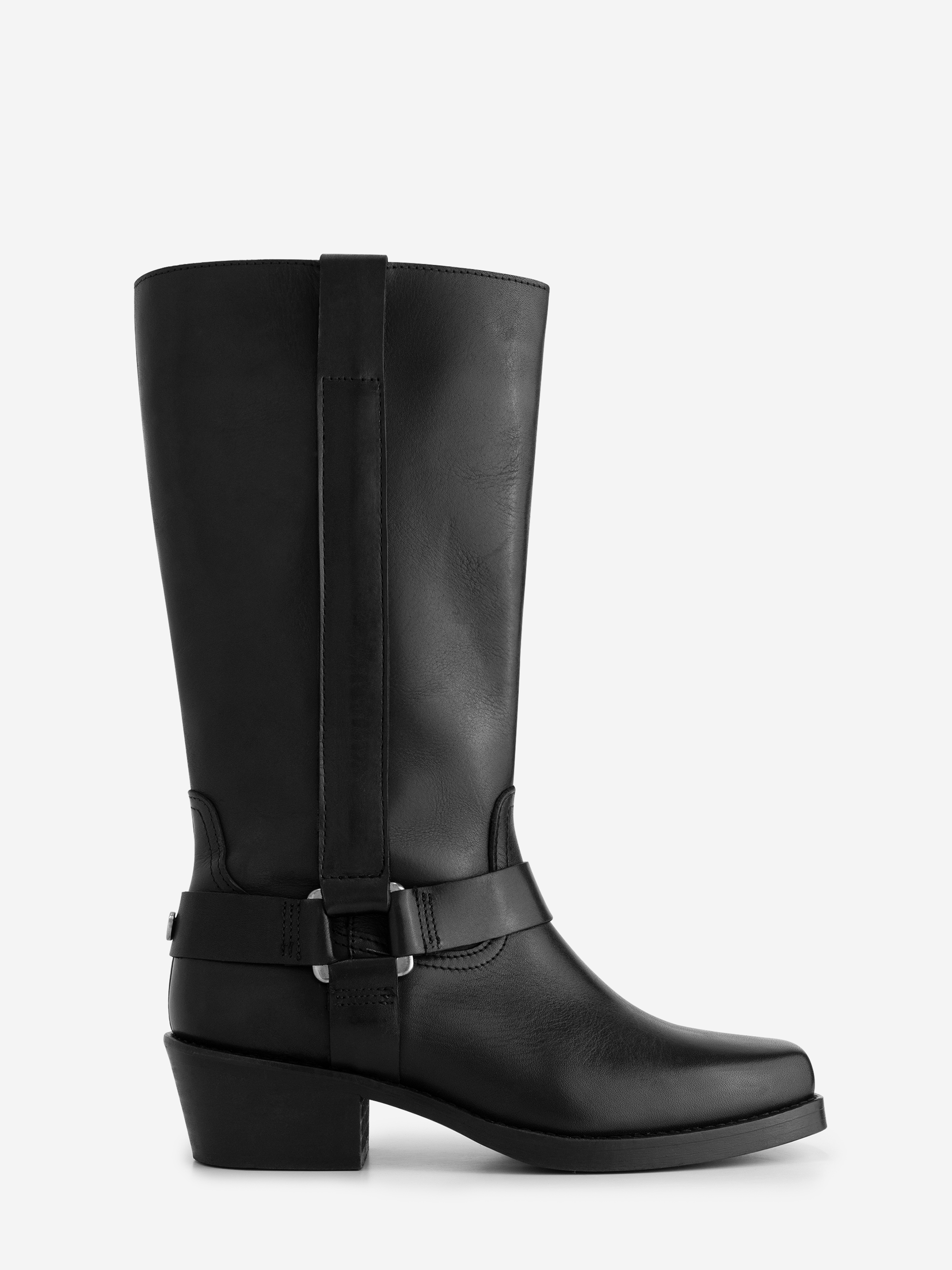 Leather biker boots 