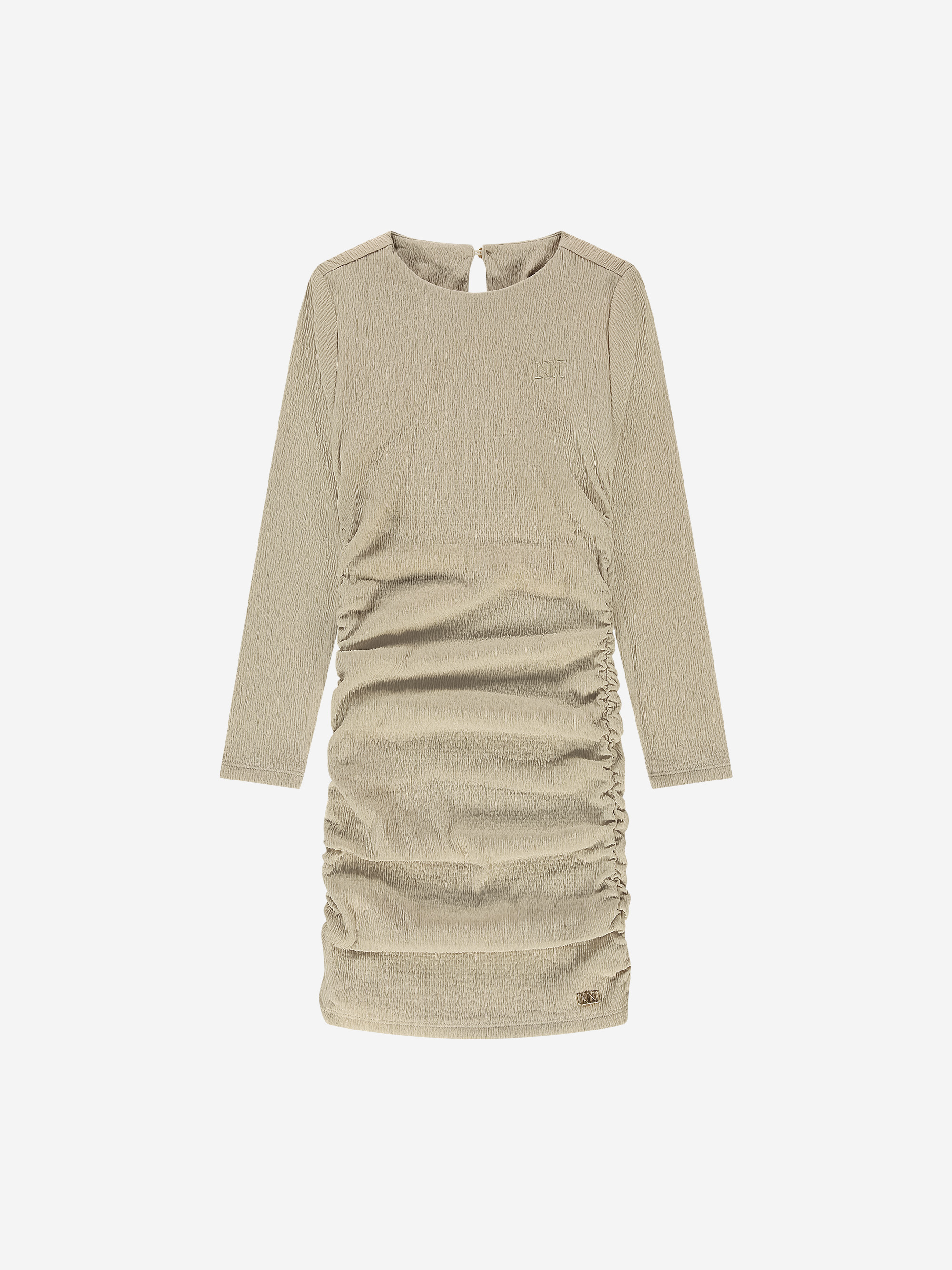 Fitted dress with pleated effect