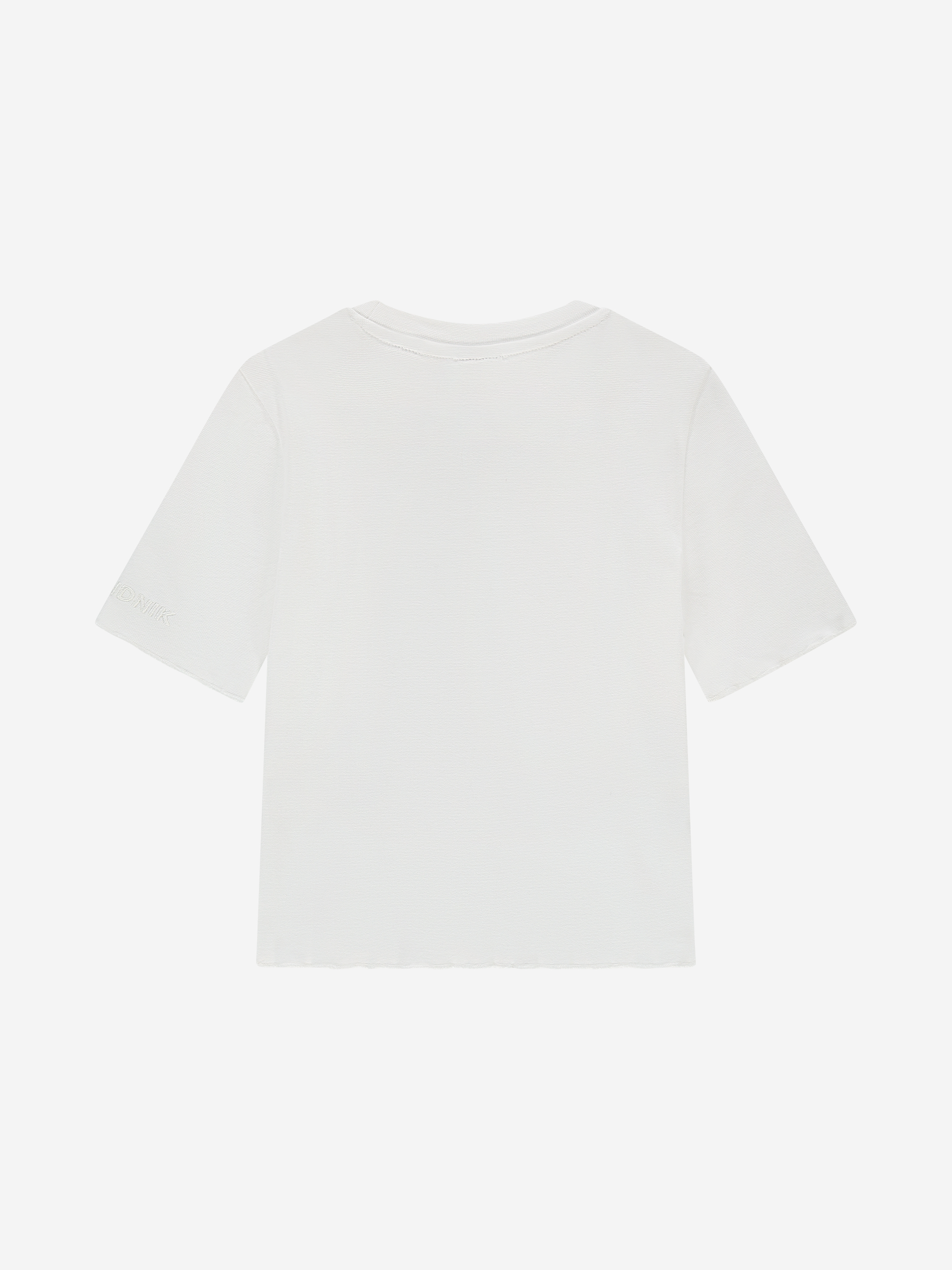 Aansluitend T-shirt met ruches en logo