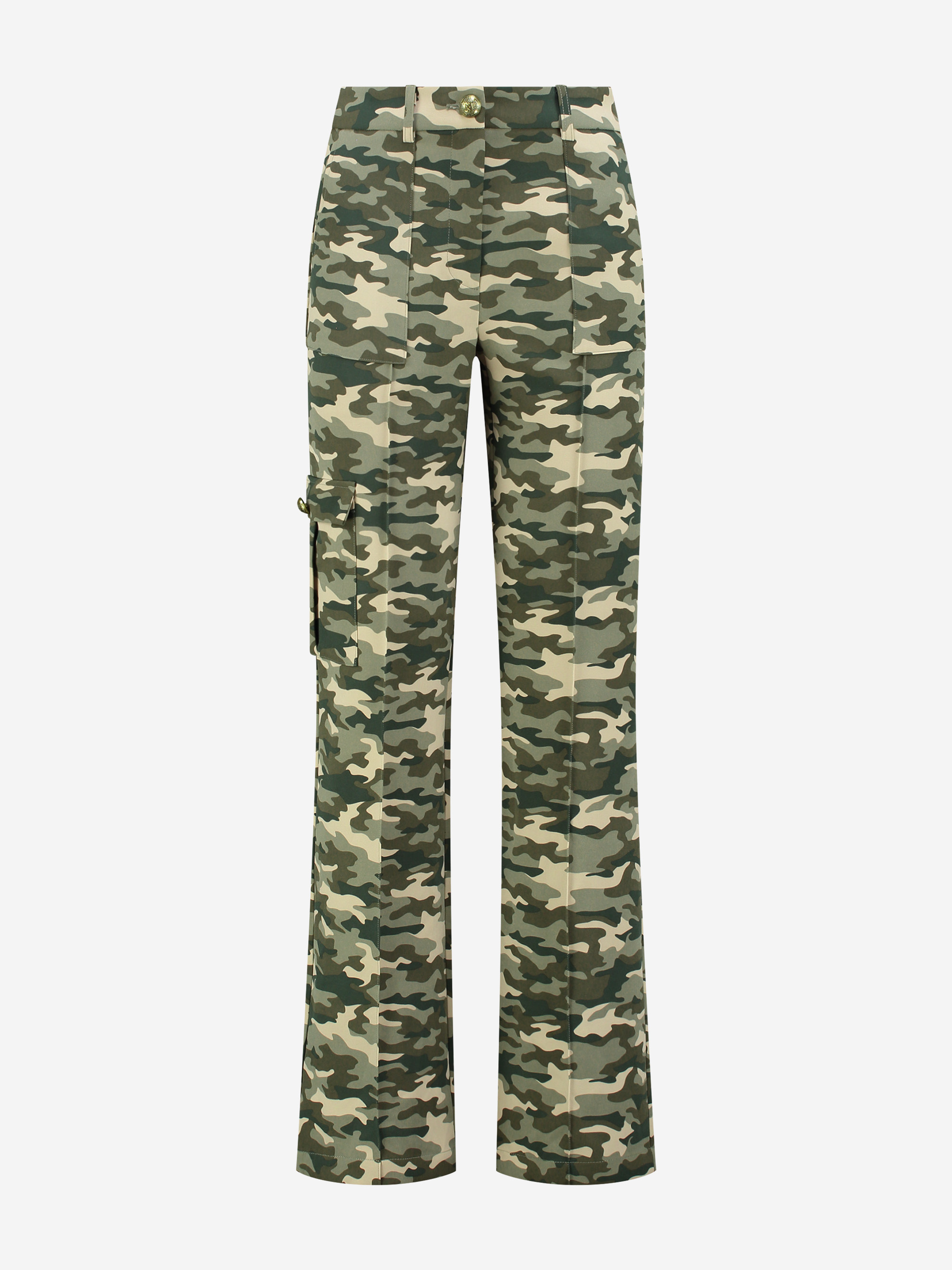 Straight cargo pants with Mid rise