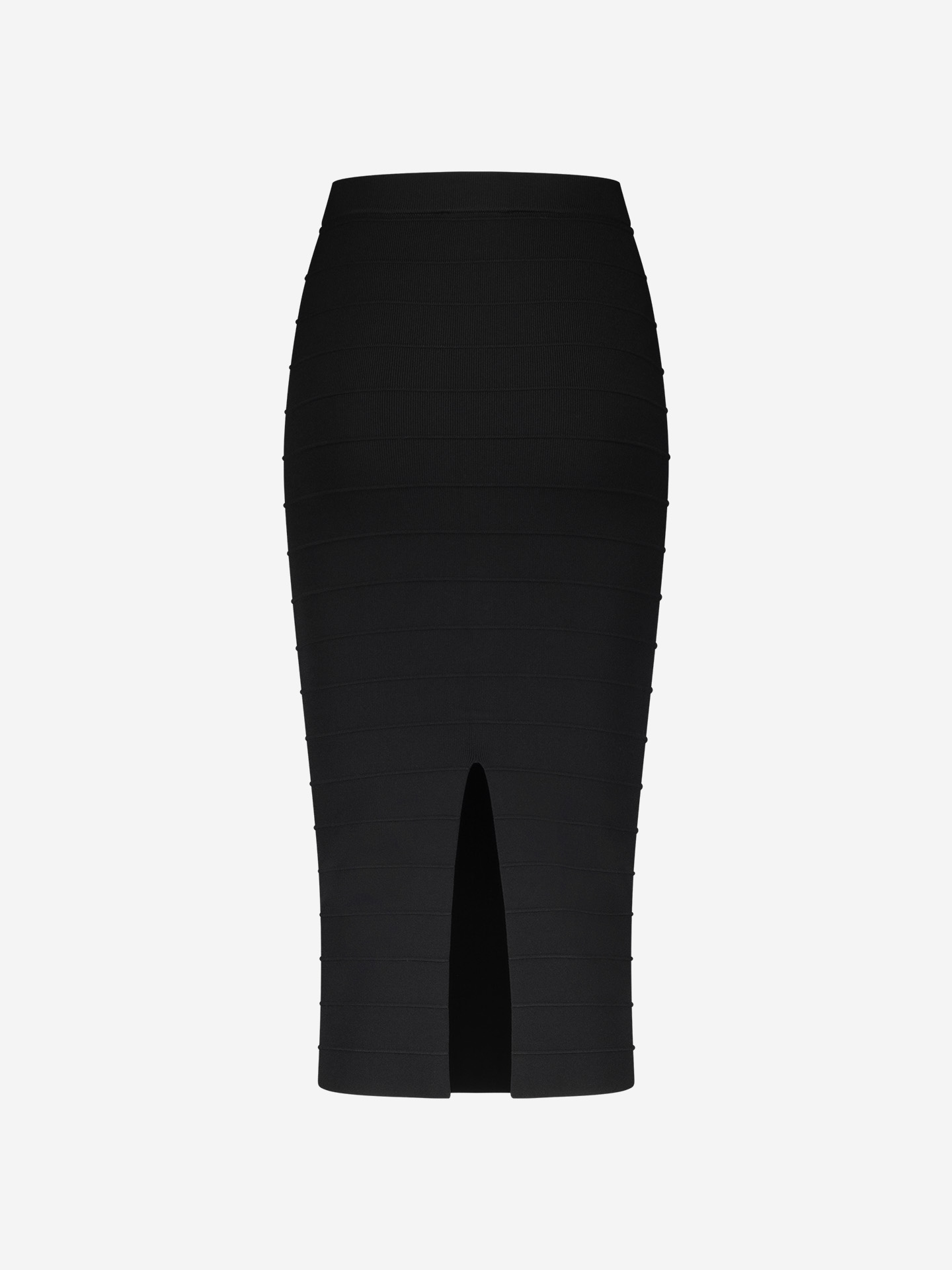 Pencil skirt with seam accents and slit