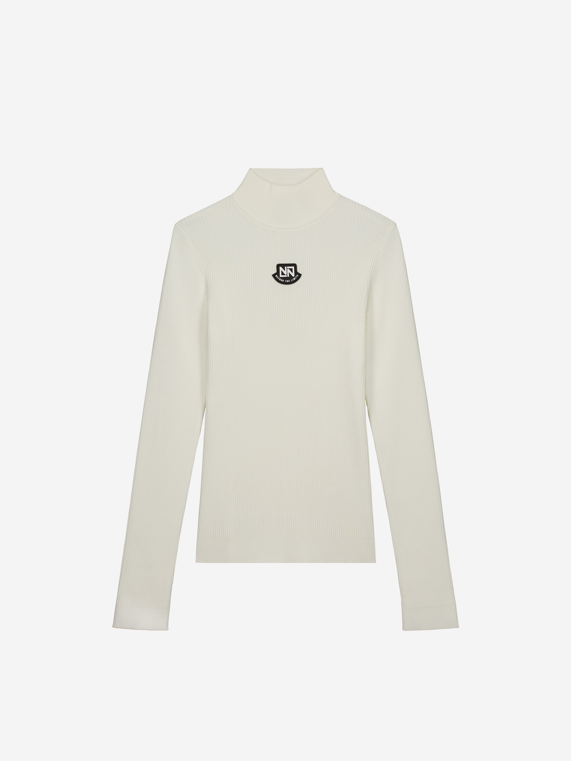 Ribbed ski pully with turtleneck