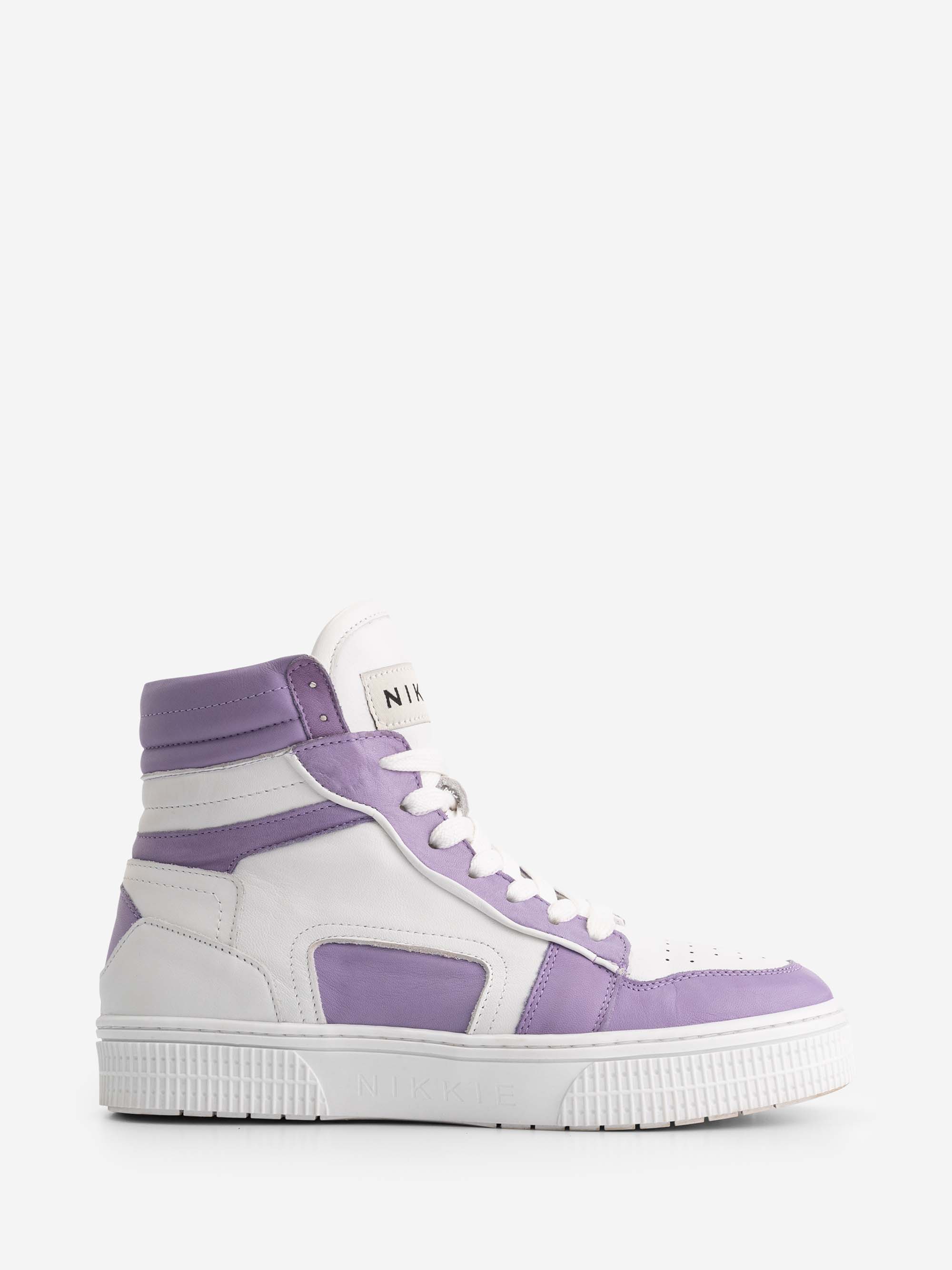 High leather sneakers with Nikkie logo 