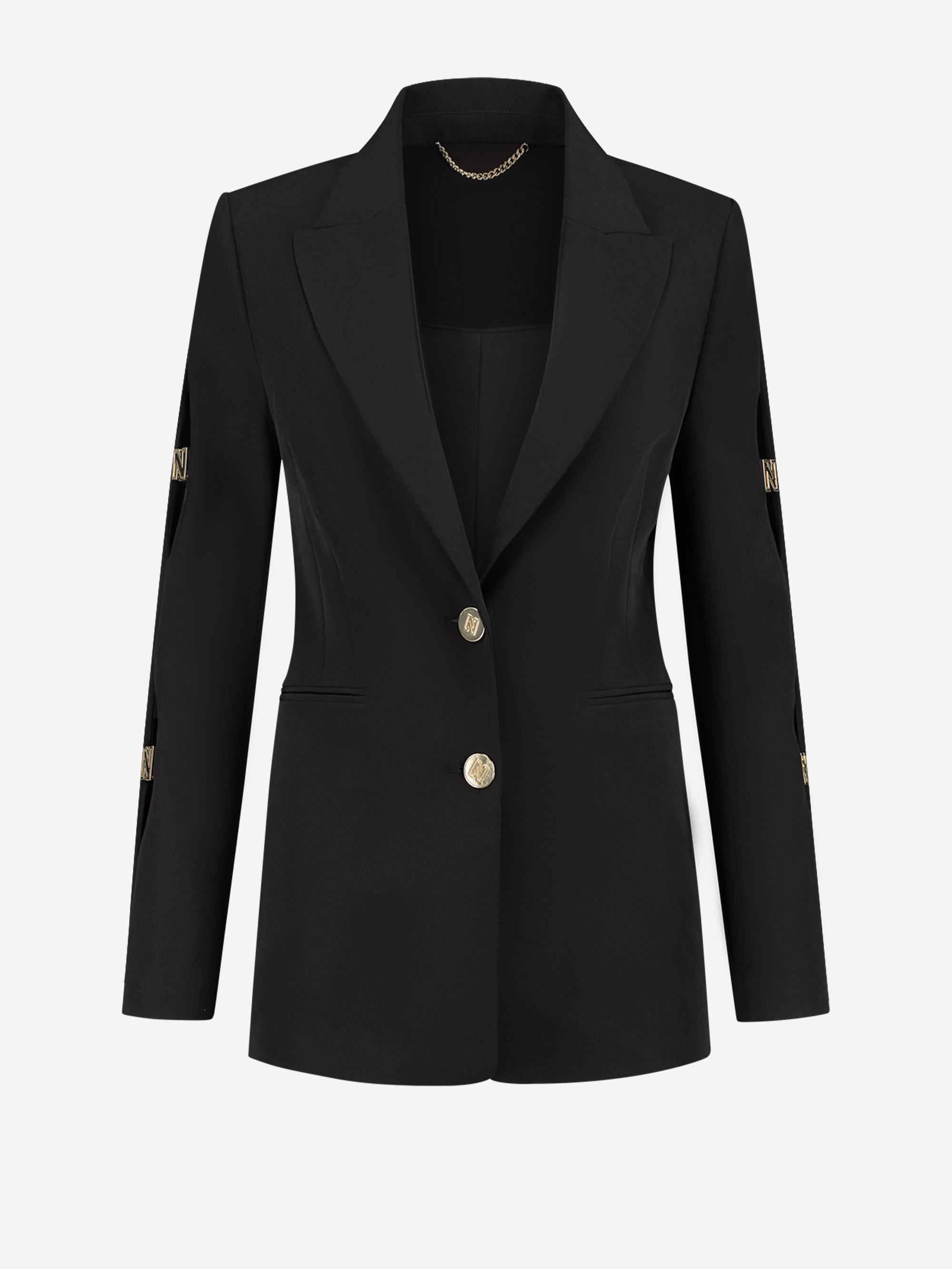 Blazer with open sleeves and N logo