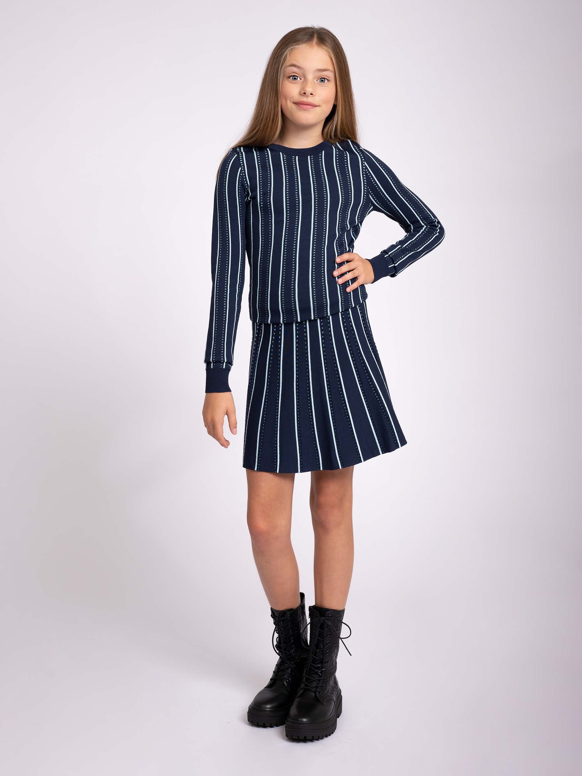 Lange mouwen top met contrasterende stiksels 