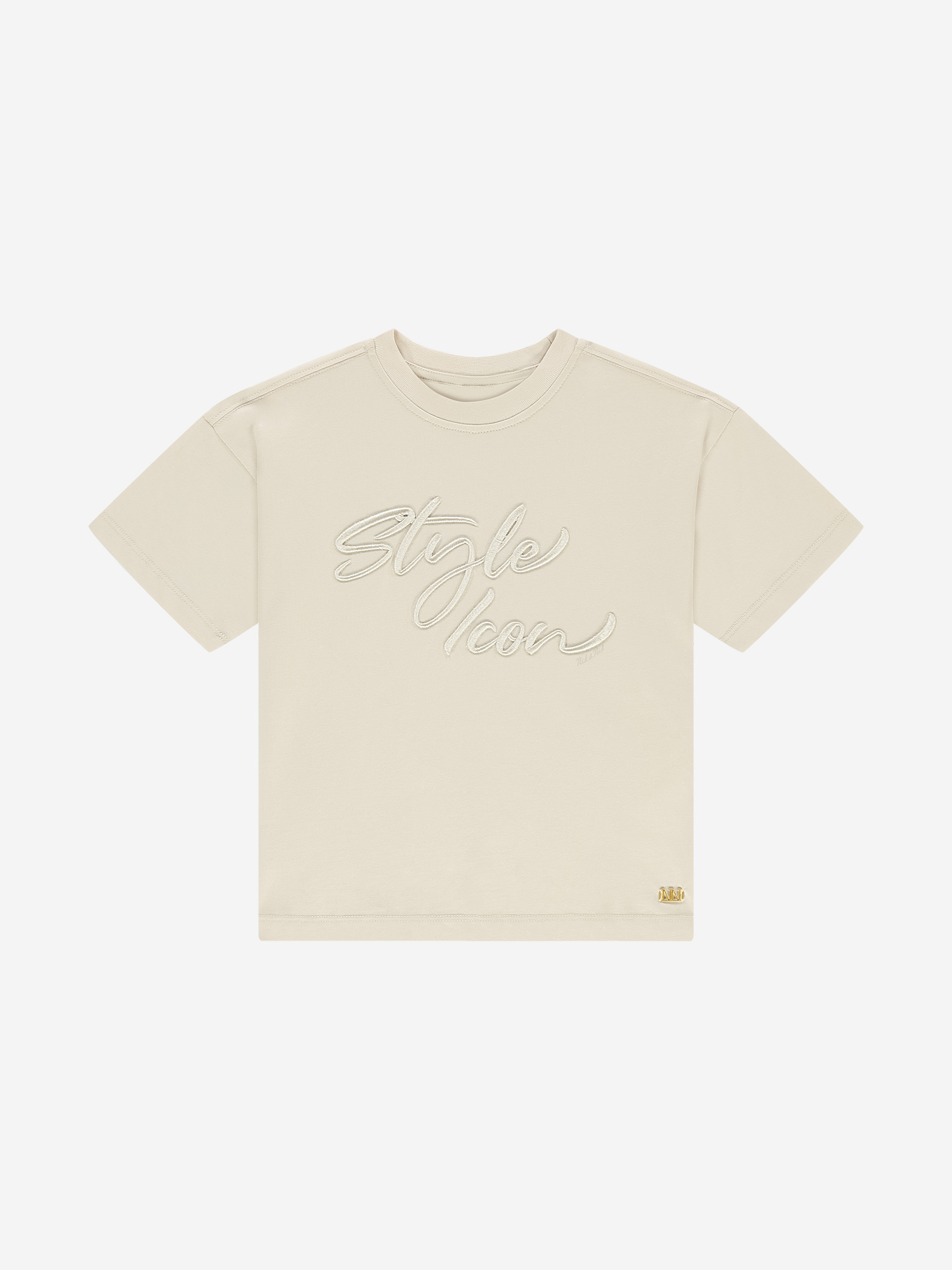 T-shirt with embroidered text