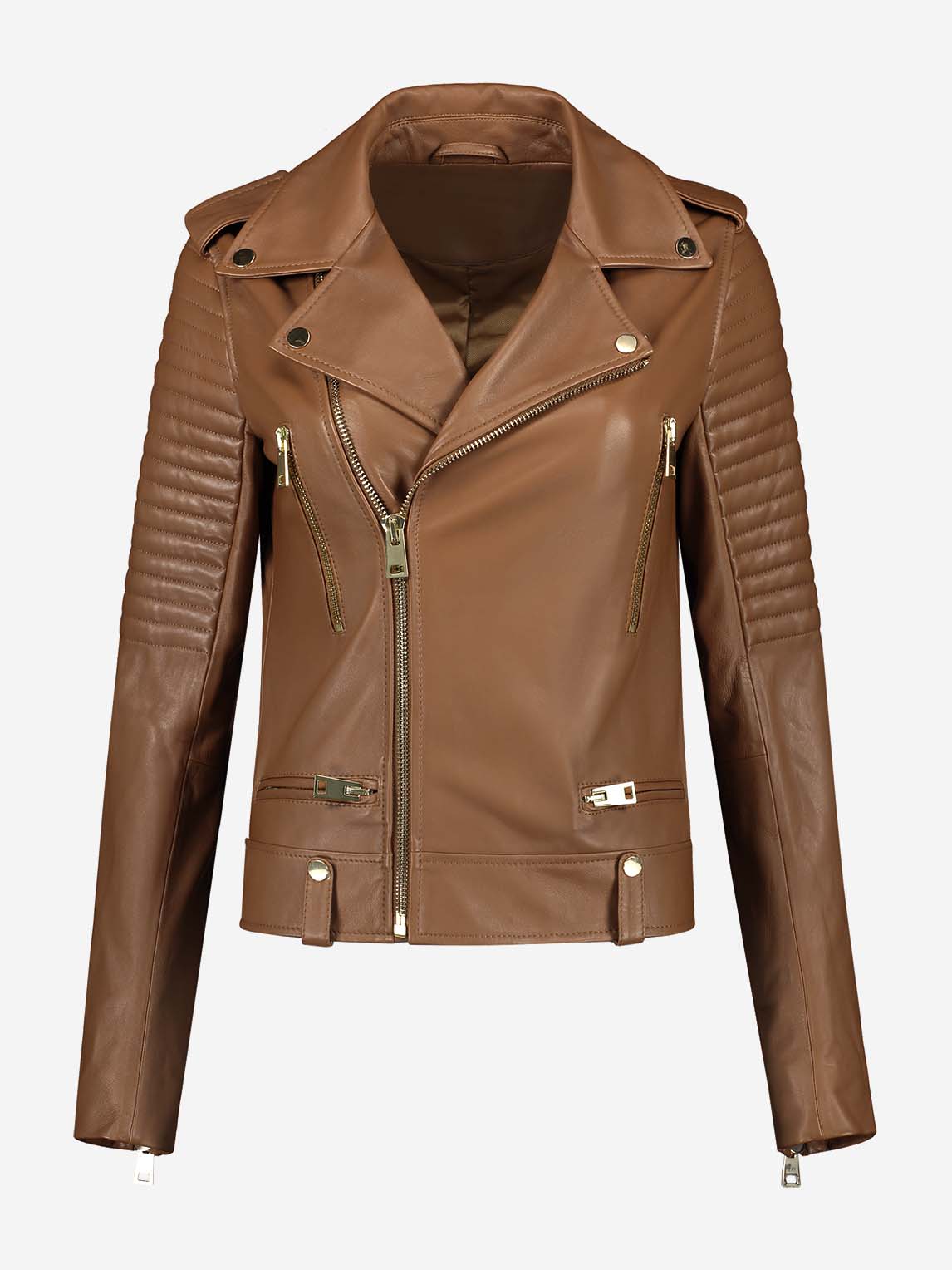 Leren jacket met ritsen 