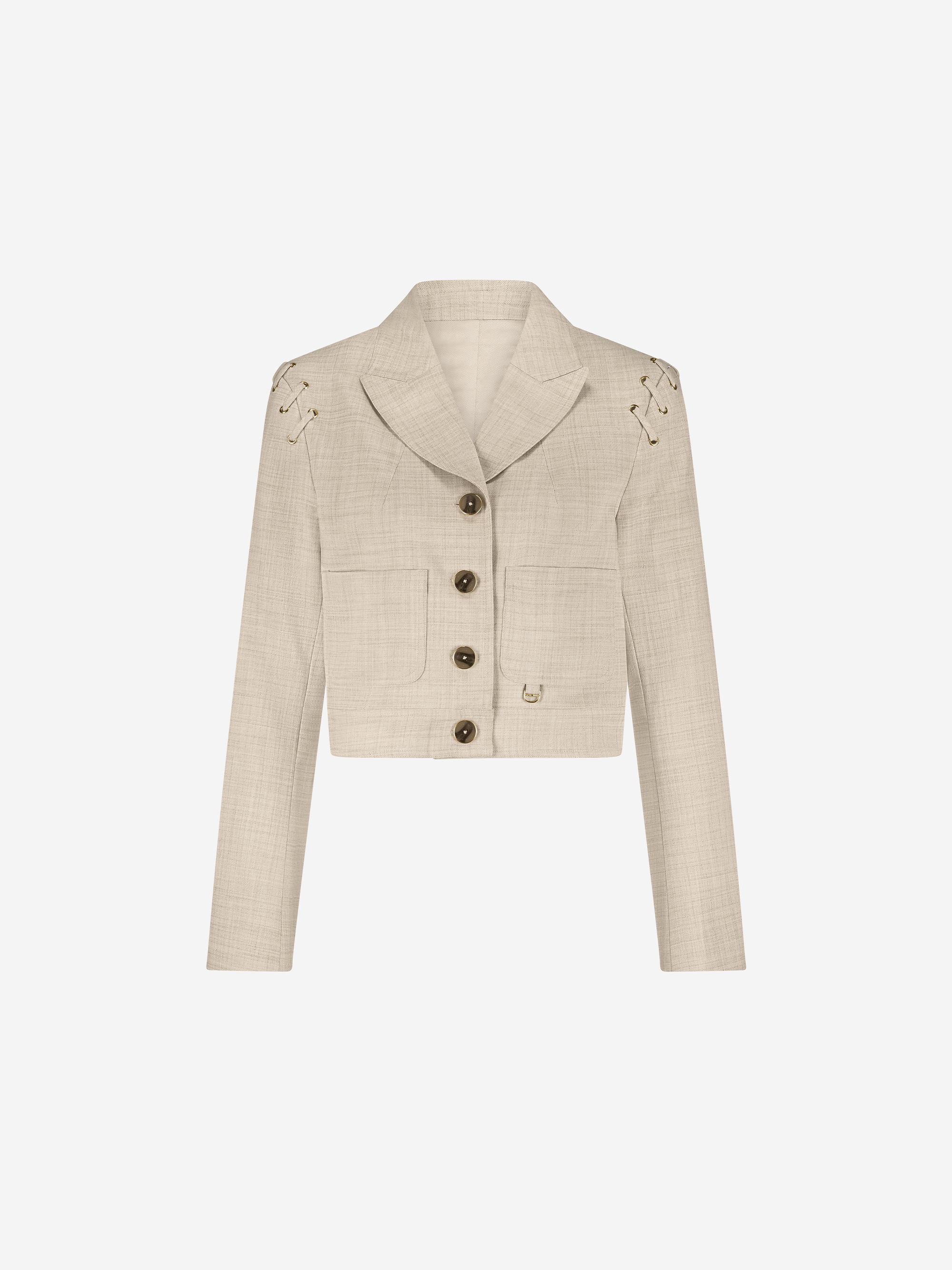 Melange jacket with cord details