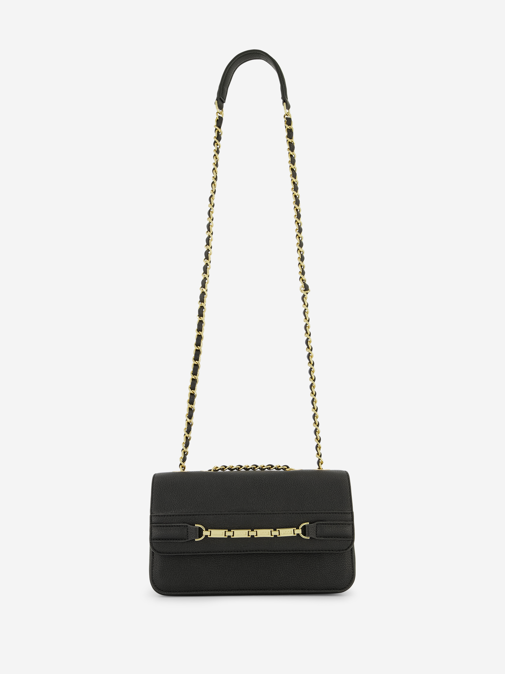 Bag with flap-over and chain detail