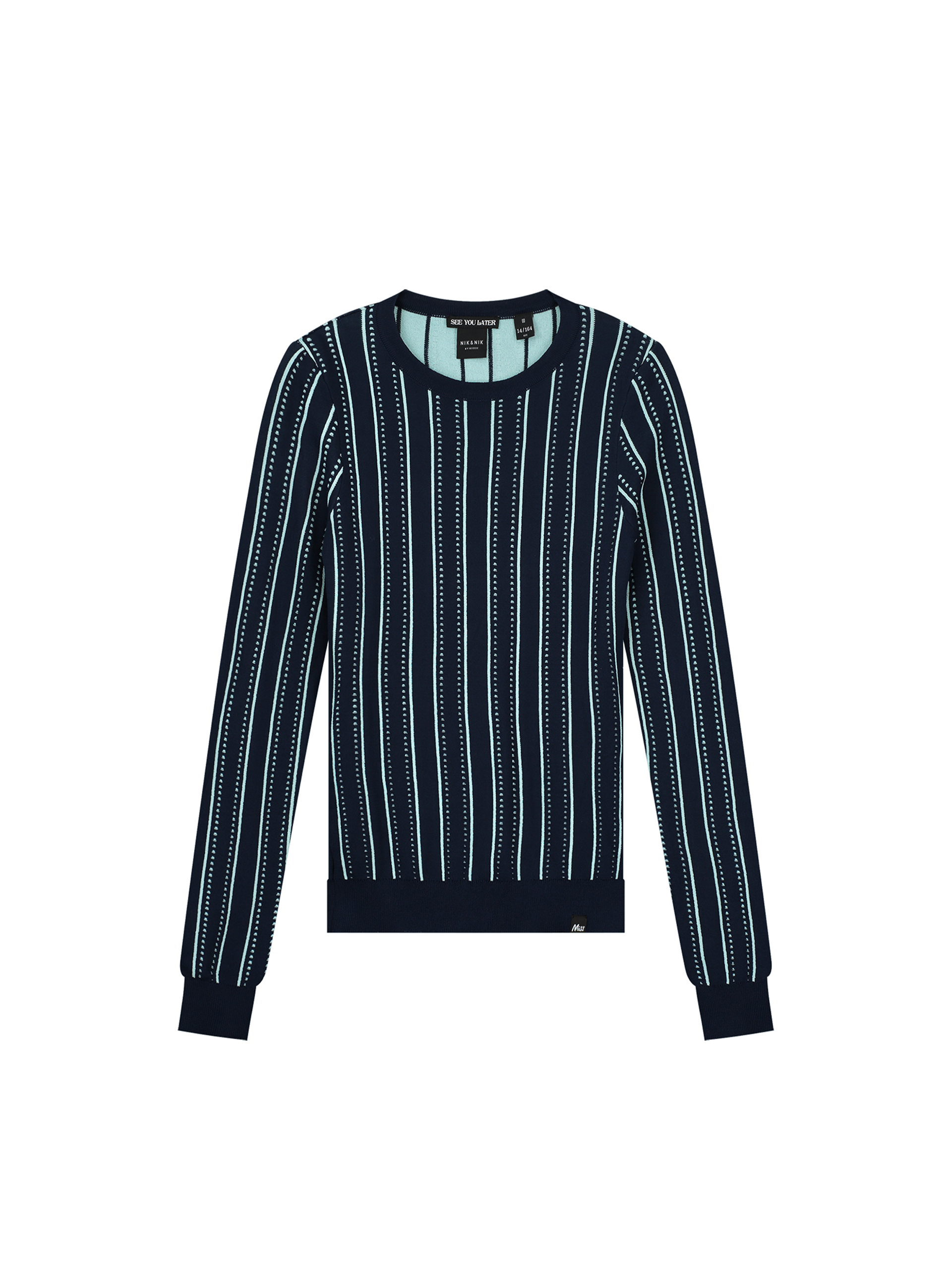  Long-sleeved top with contrasting stitching  