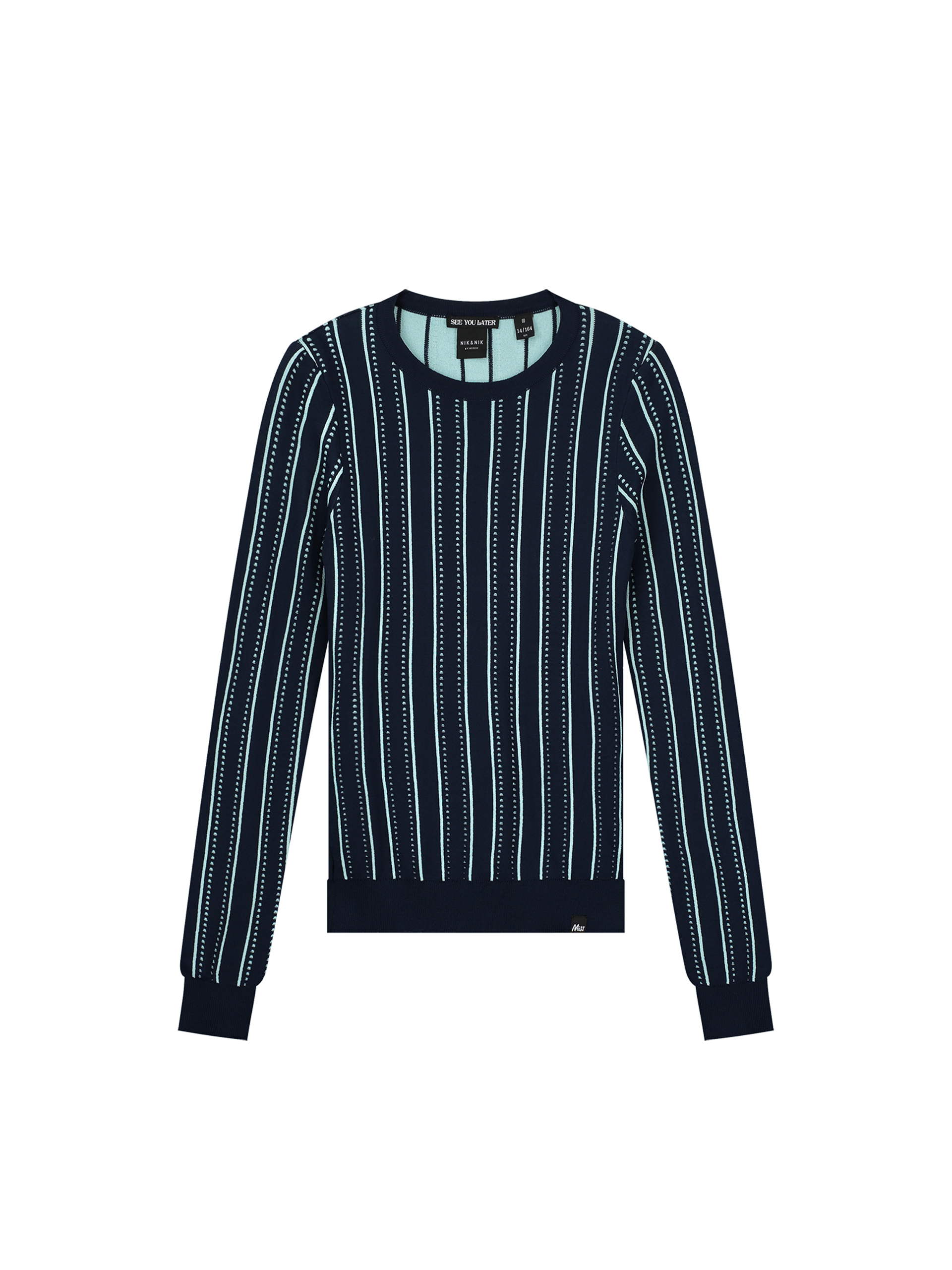 Lange mouwen top met contrasterende stiksels 