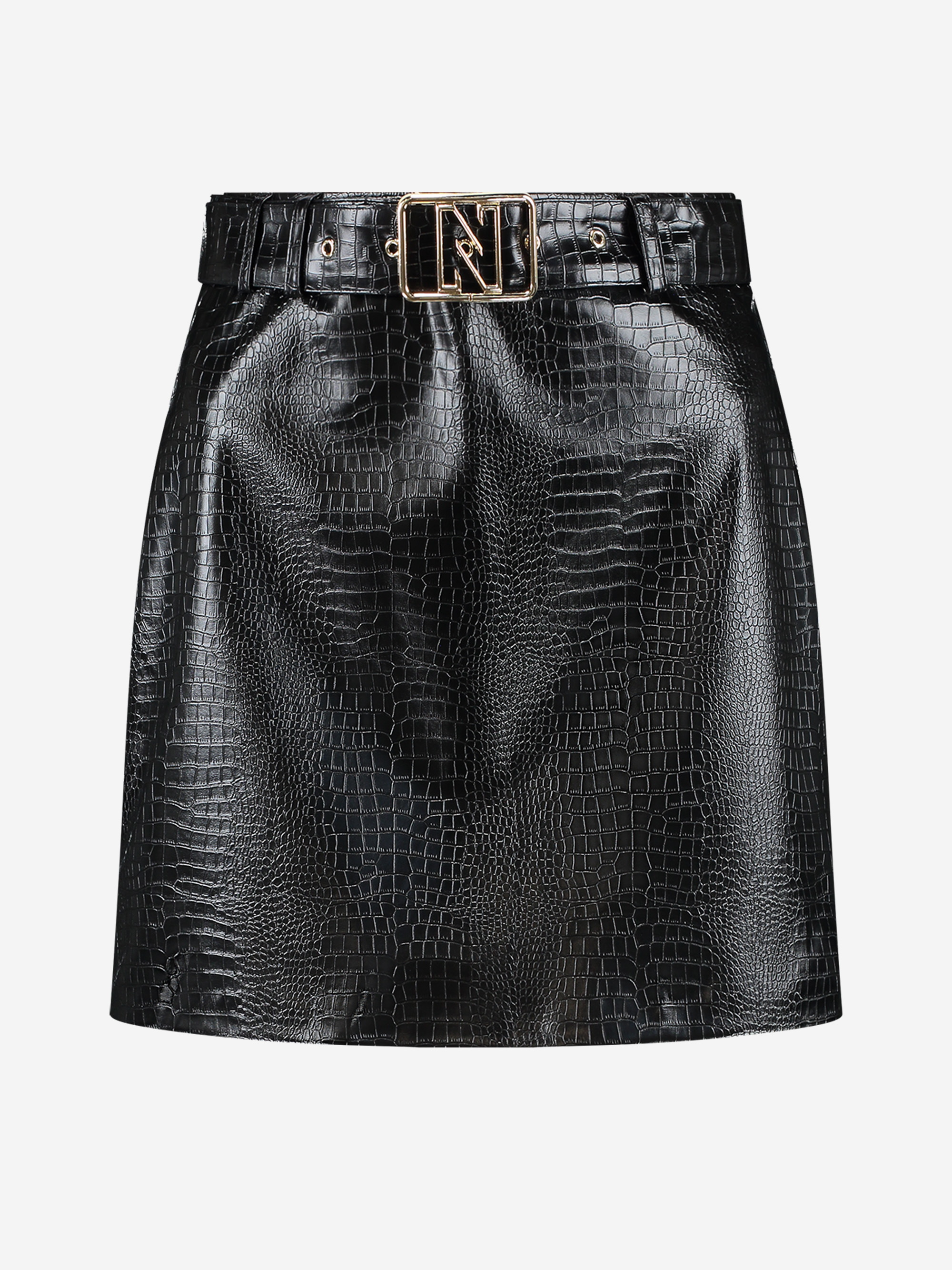 Patent leather skirt
