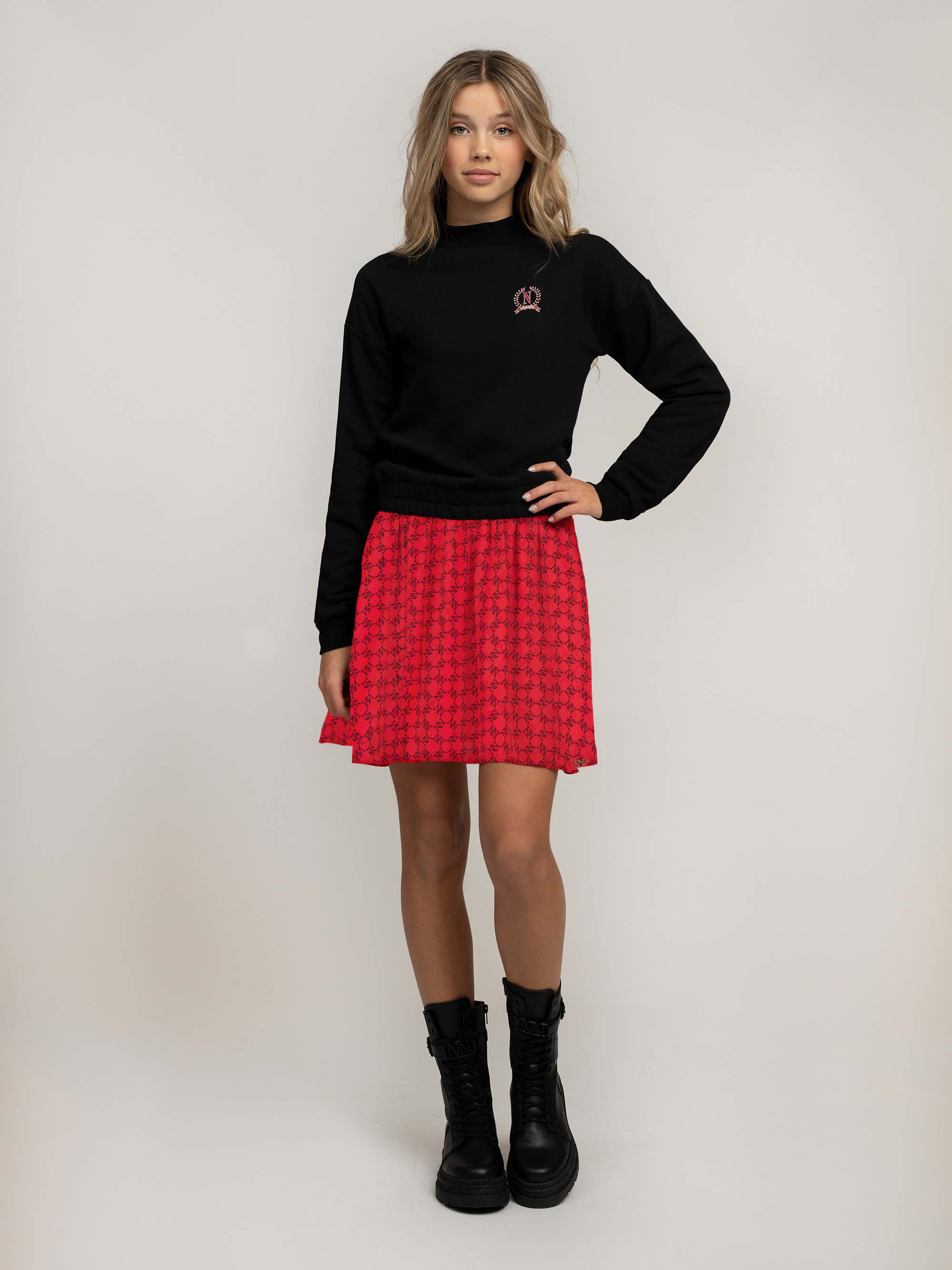 A-LINE SKIRT WITH All over N&N print 
