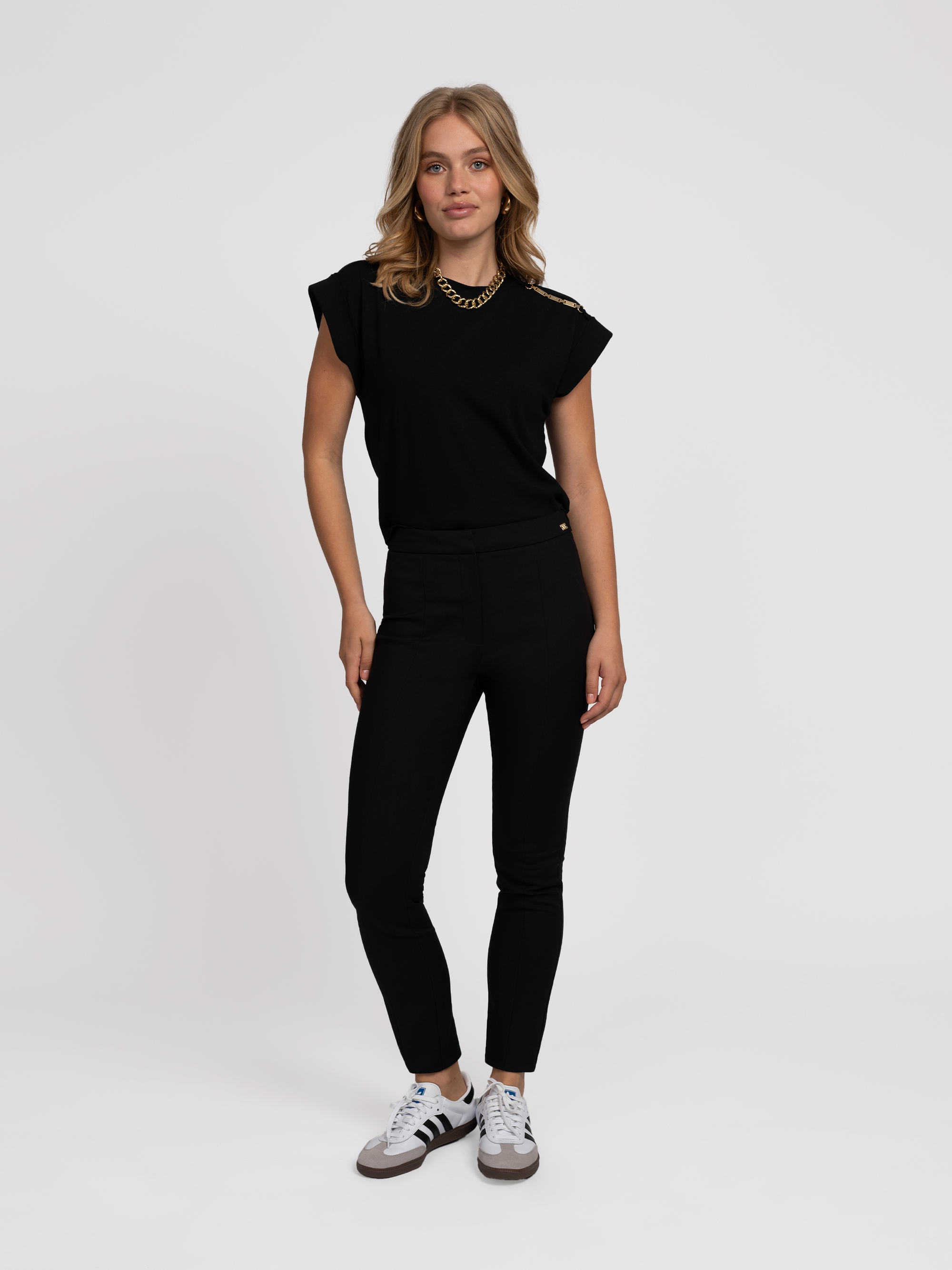 Skinny broek met ketting details