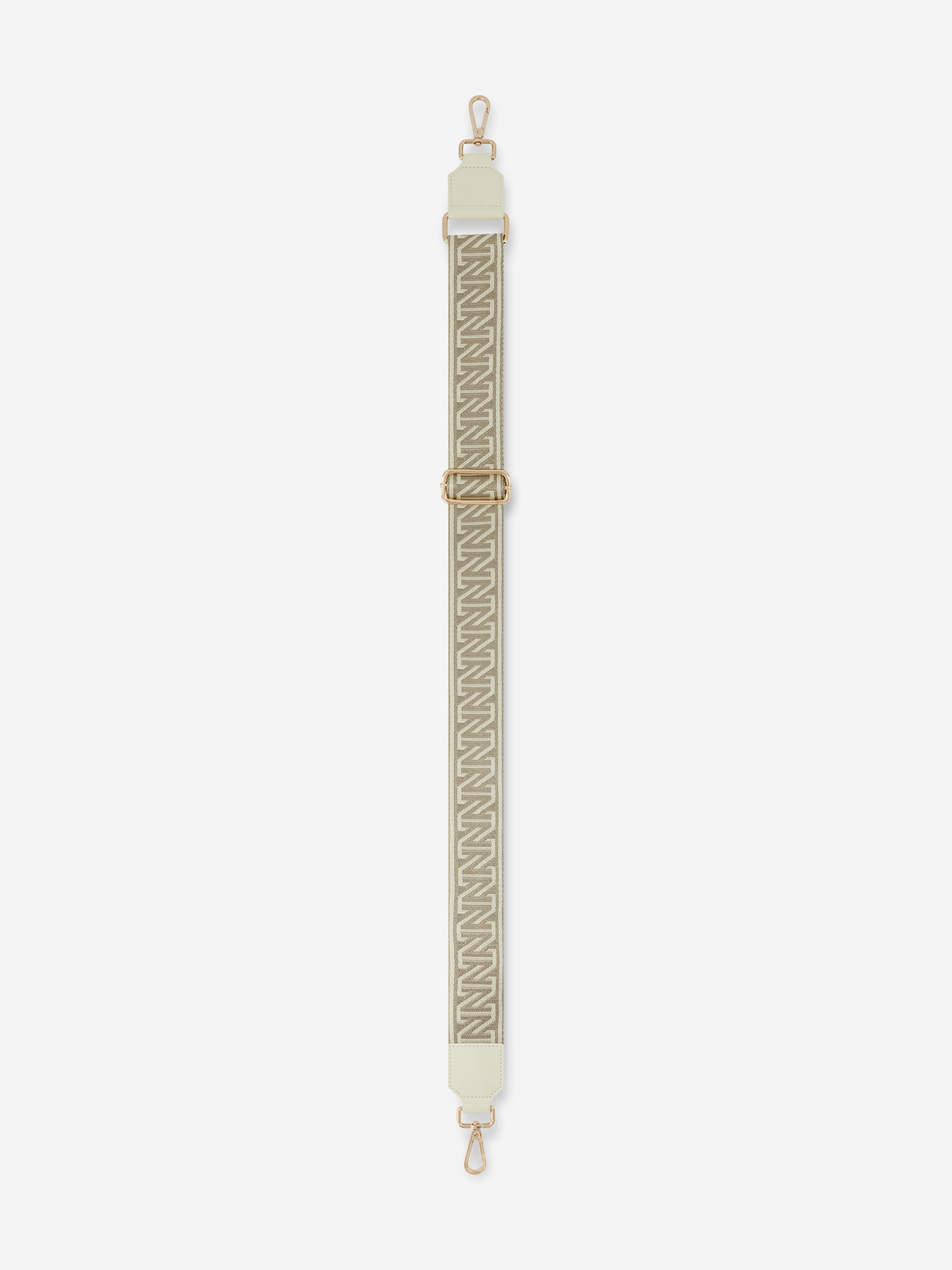 Bag strap with logo pattern