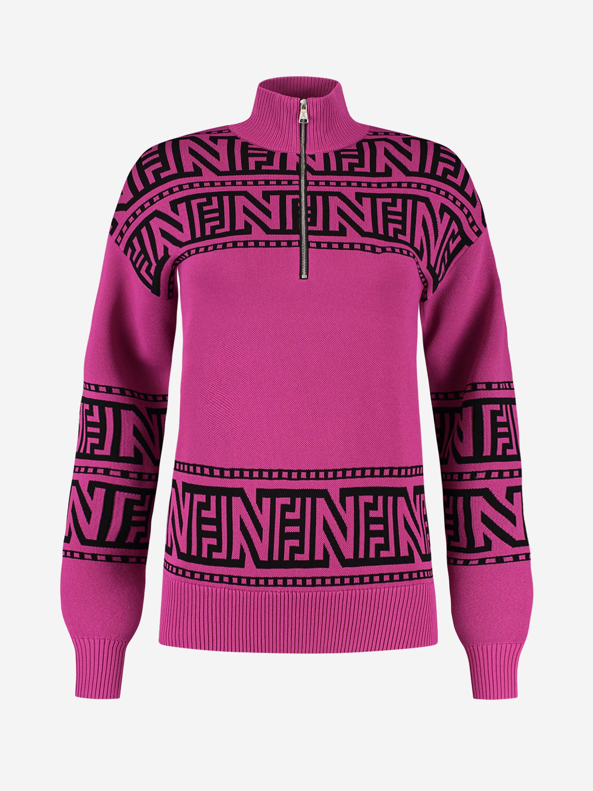 Graphic N sweater with zipper 