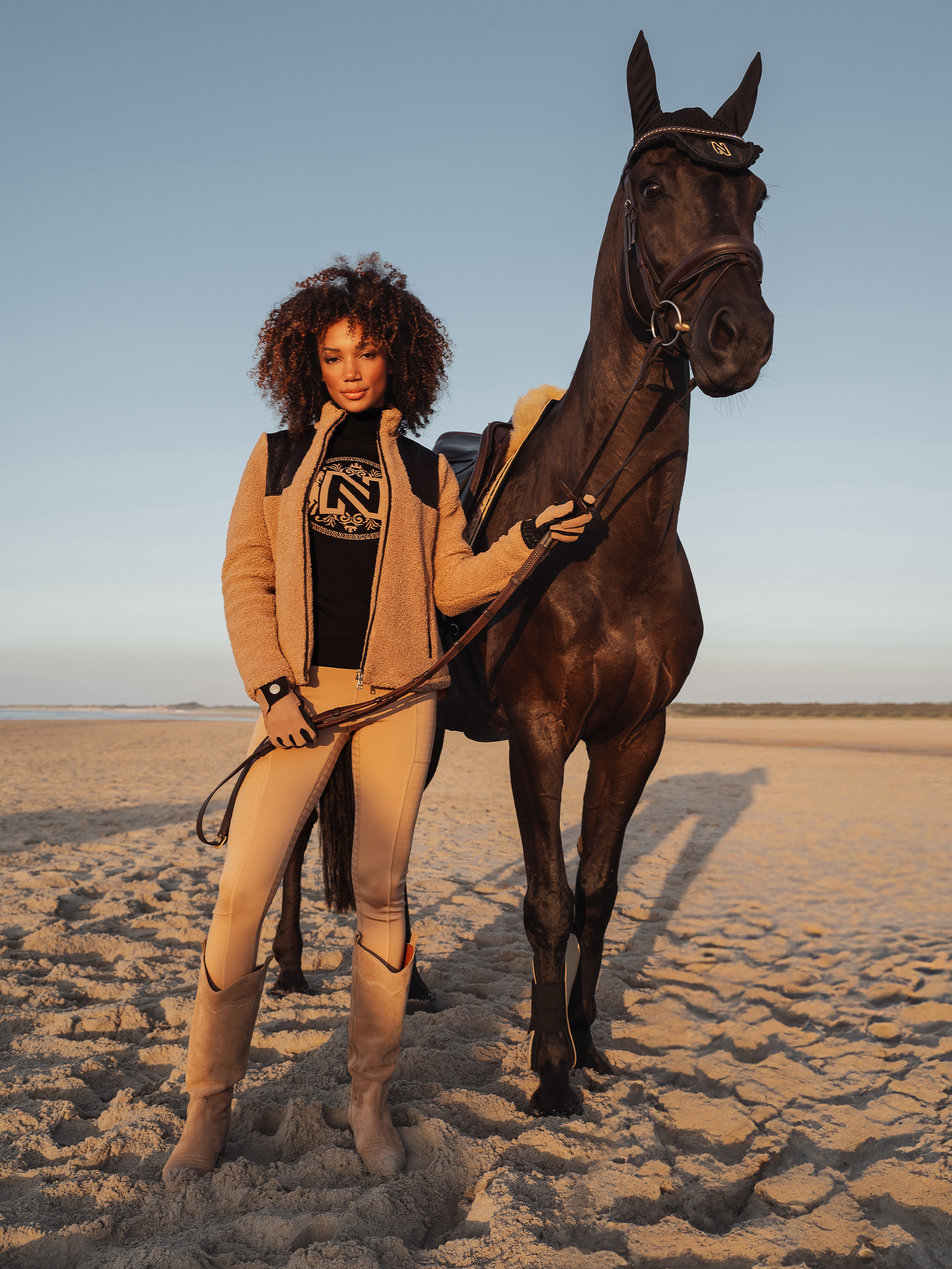 Horse Logo Roll Neck Pullover