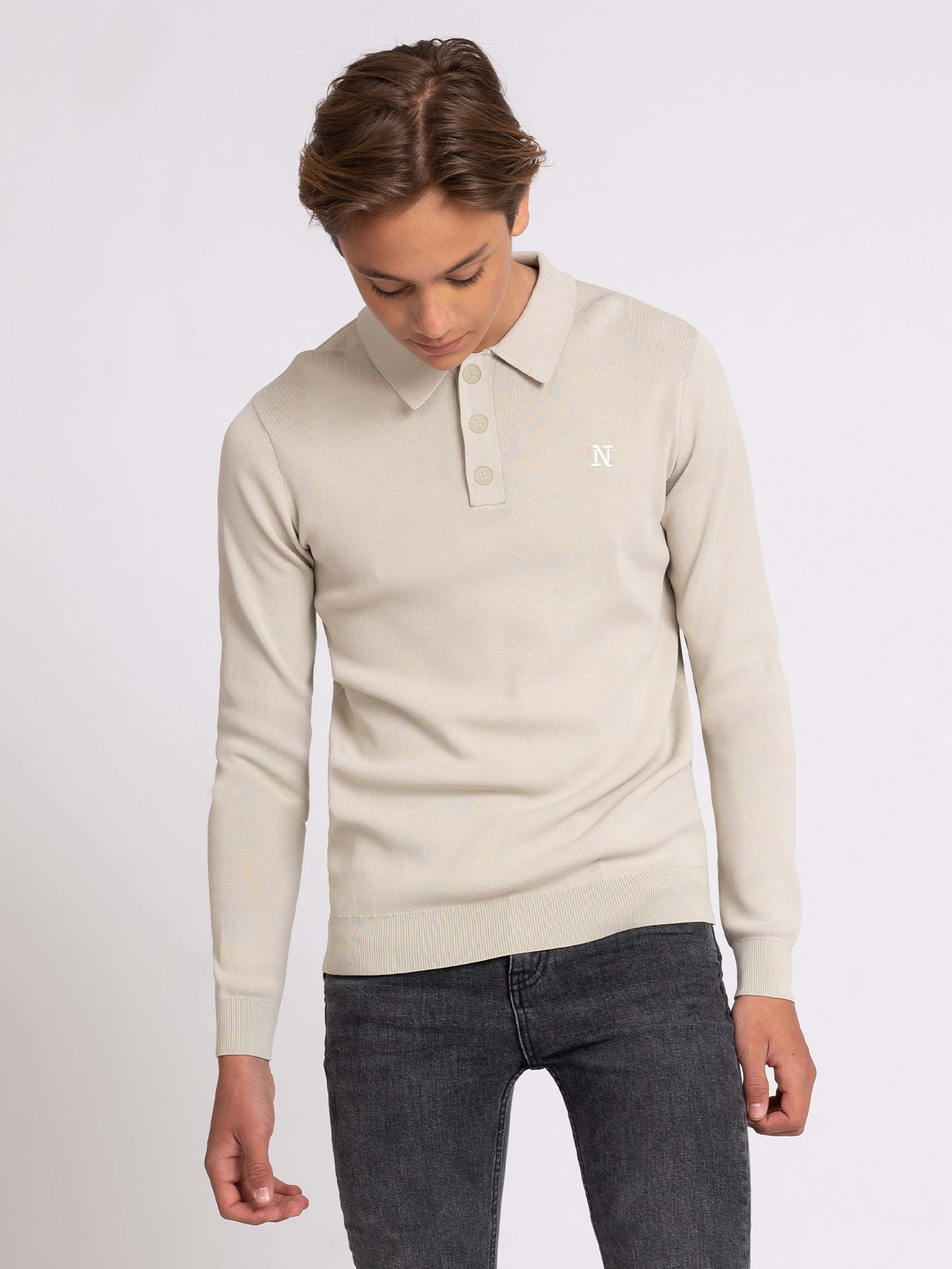 Polo with long sleeves