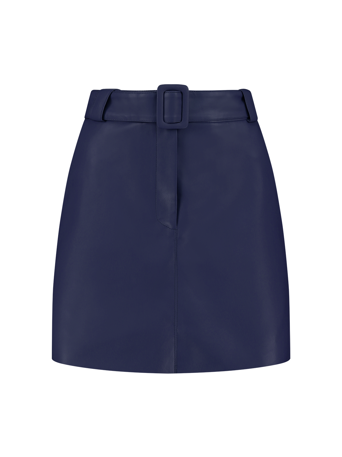 Vegan leather skirt with belt