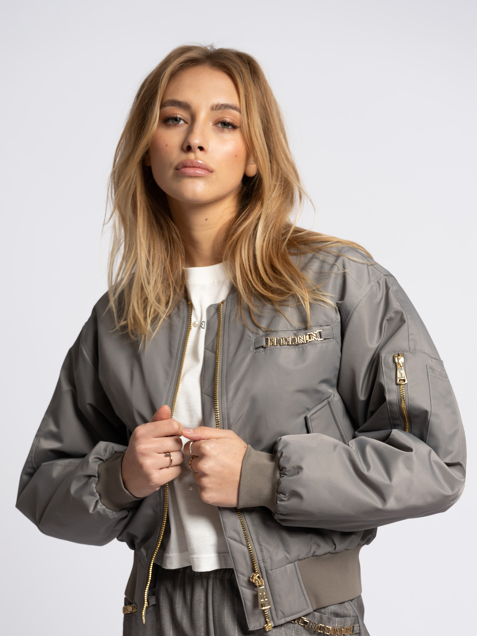 Bomber jacket with logo detail