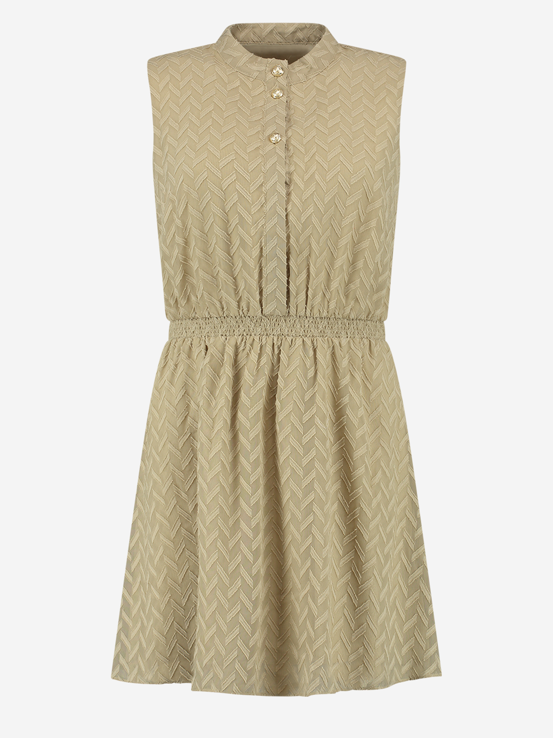 Sleeveless dress with buttons