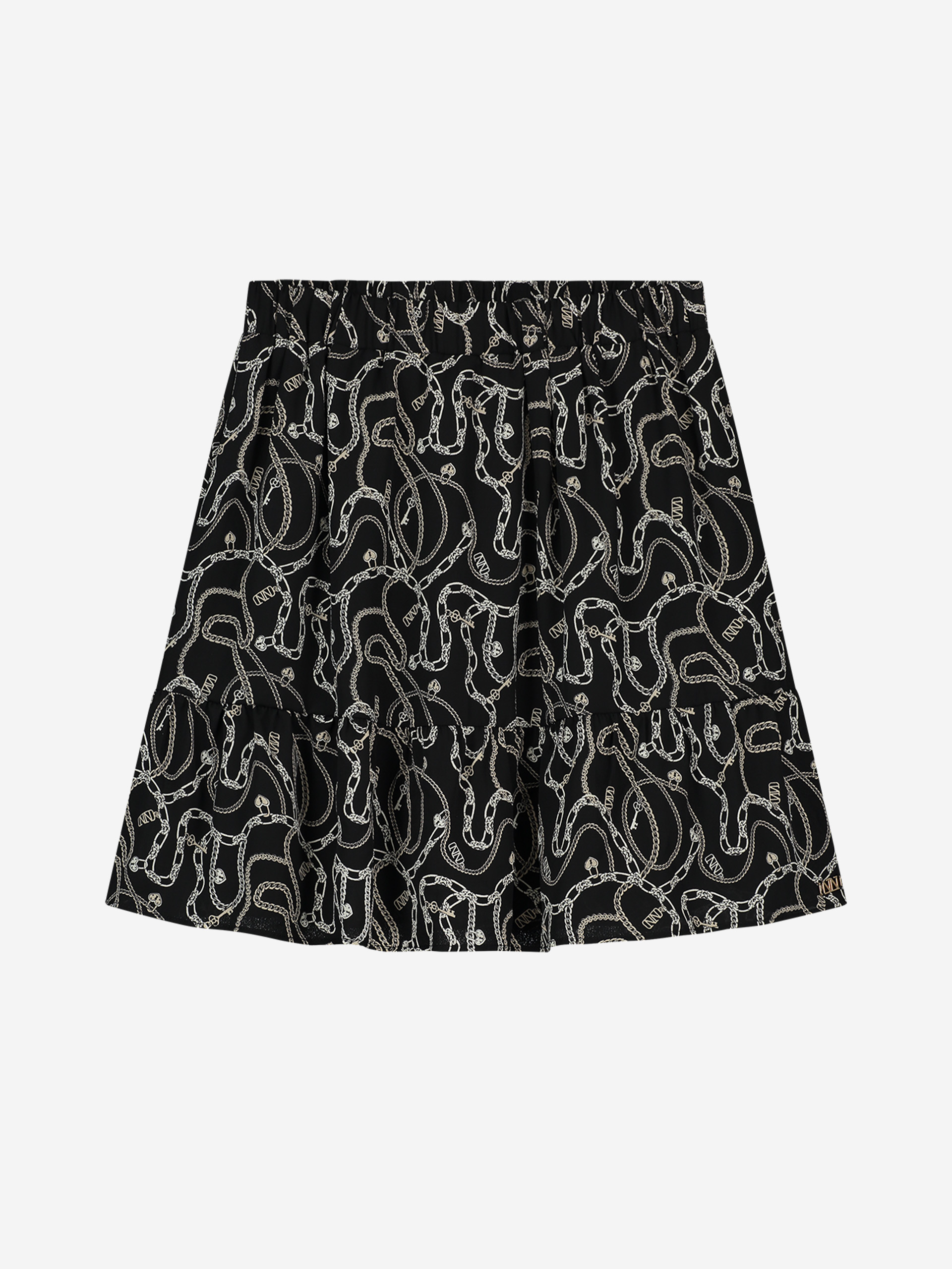 A-lijn rok met print en elastische tailleband