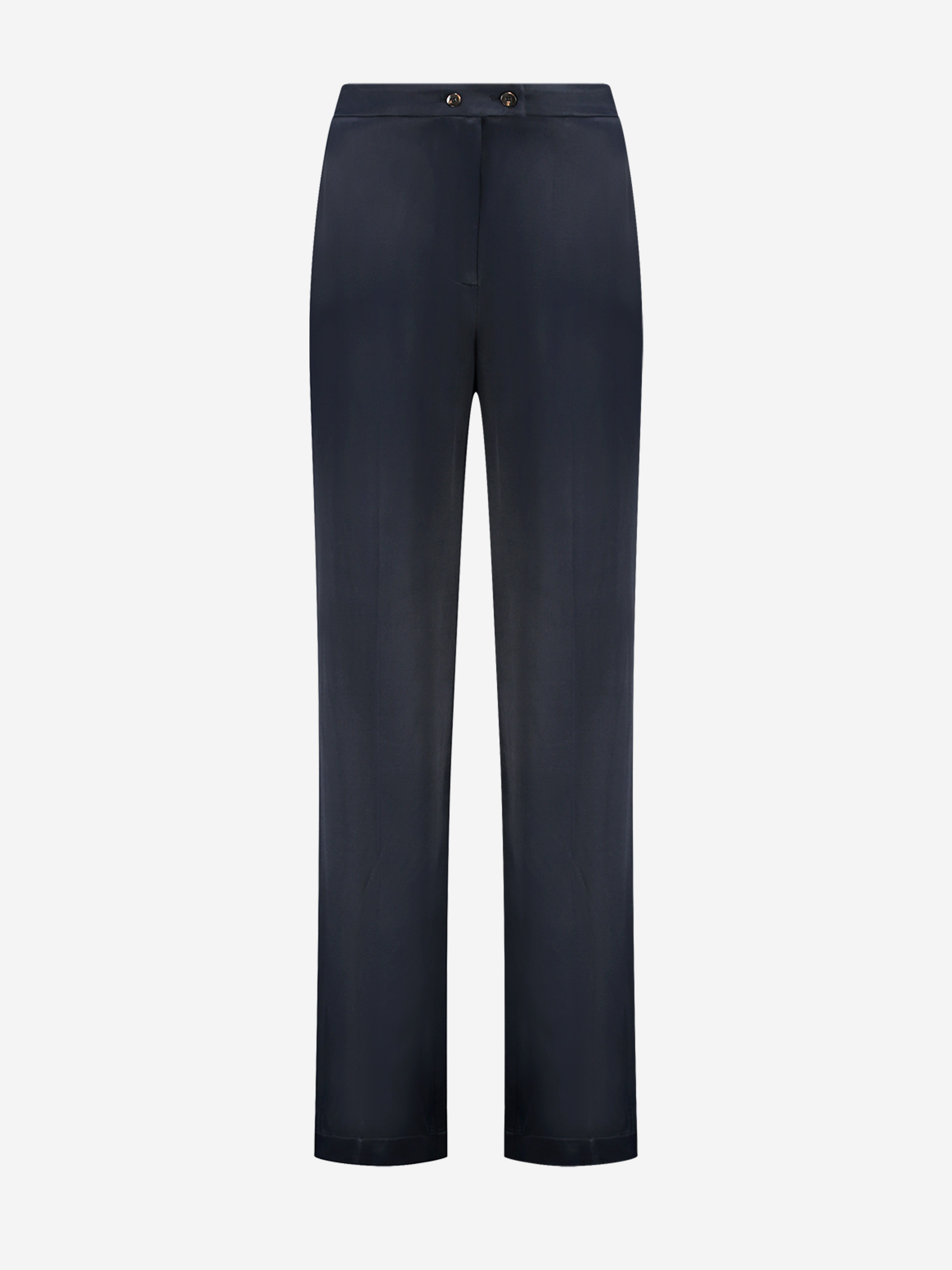 Straight satin look trousers with high rise