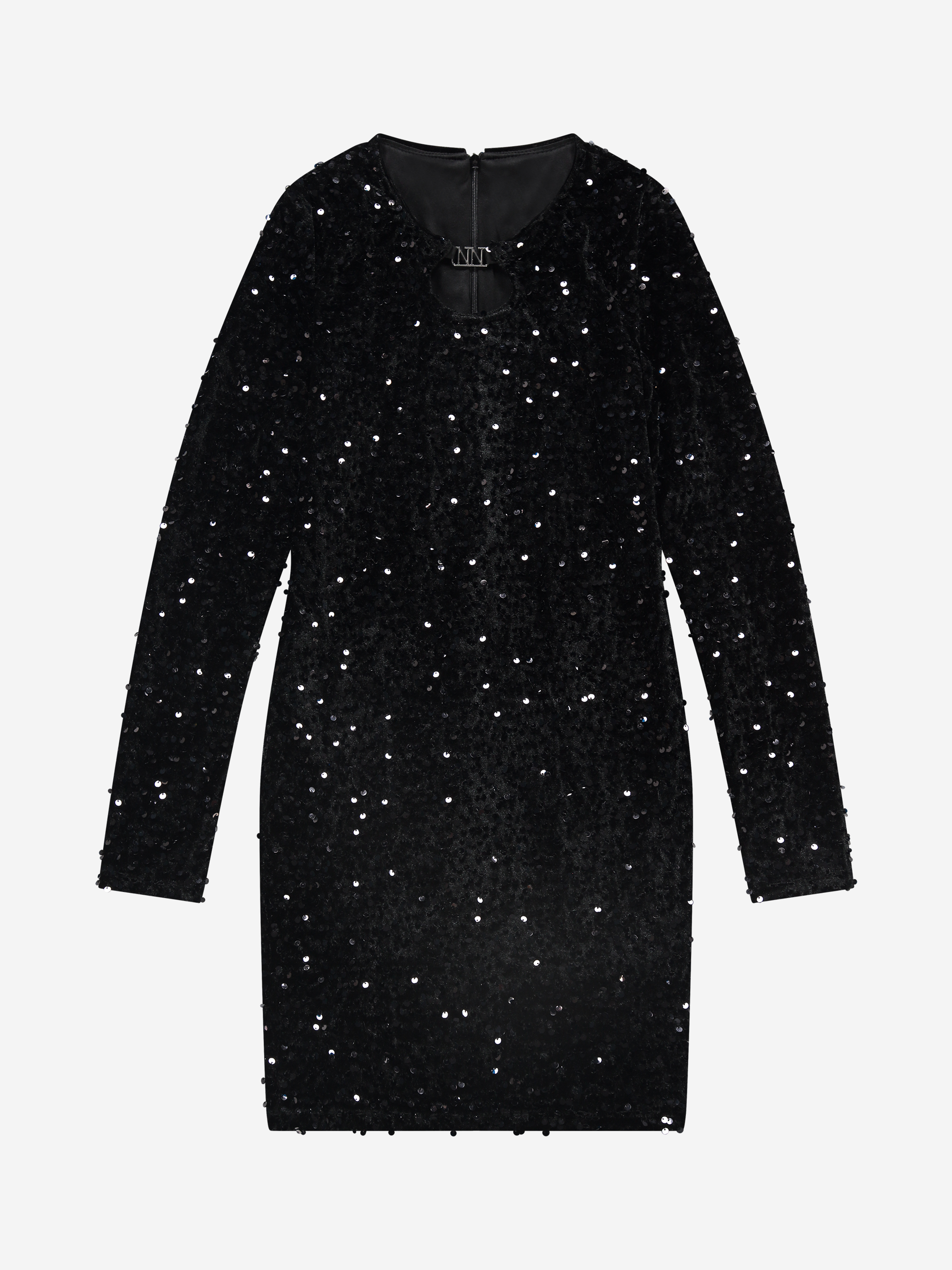 Fitted dress with sequins