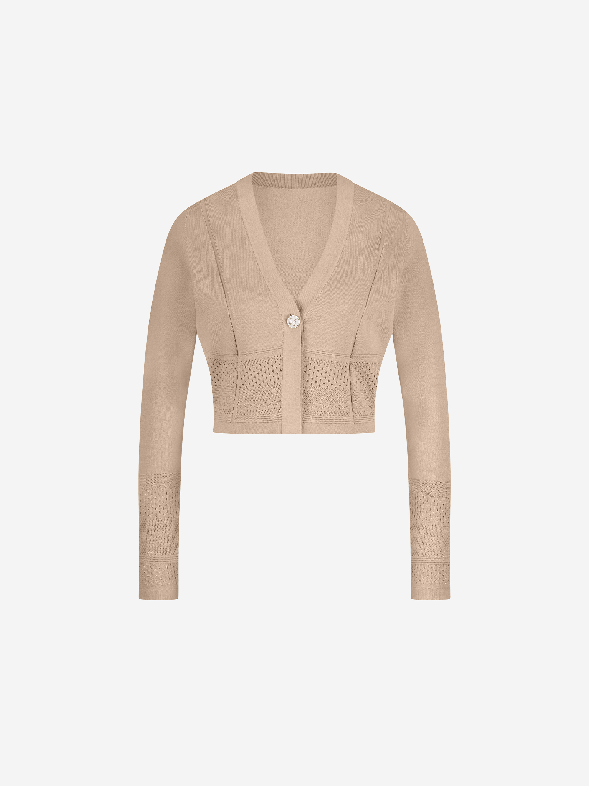 Short cardigan with ajour knit