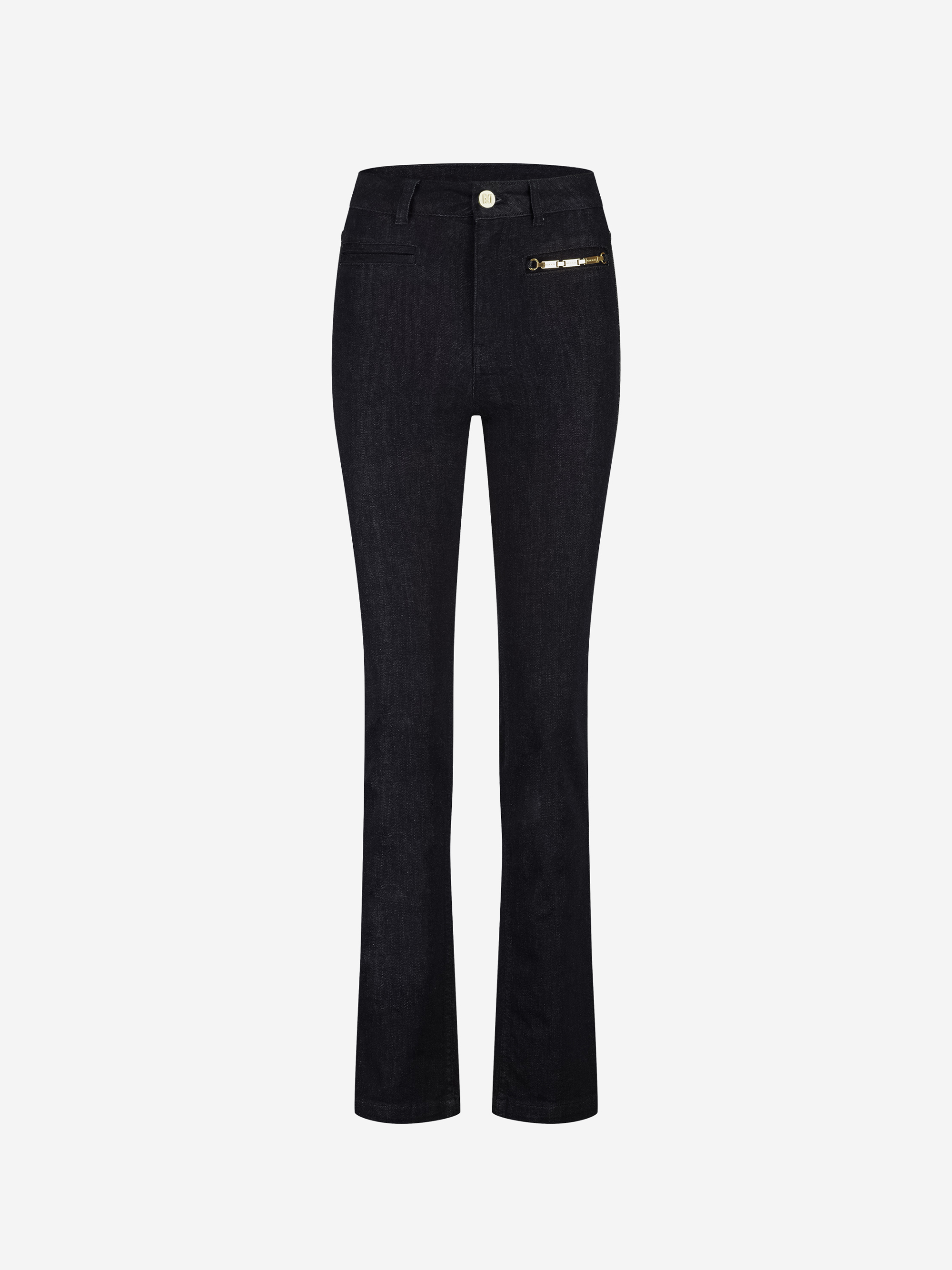 Flared jeans met kettingdetail