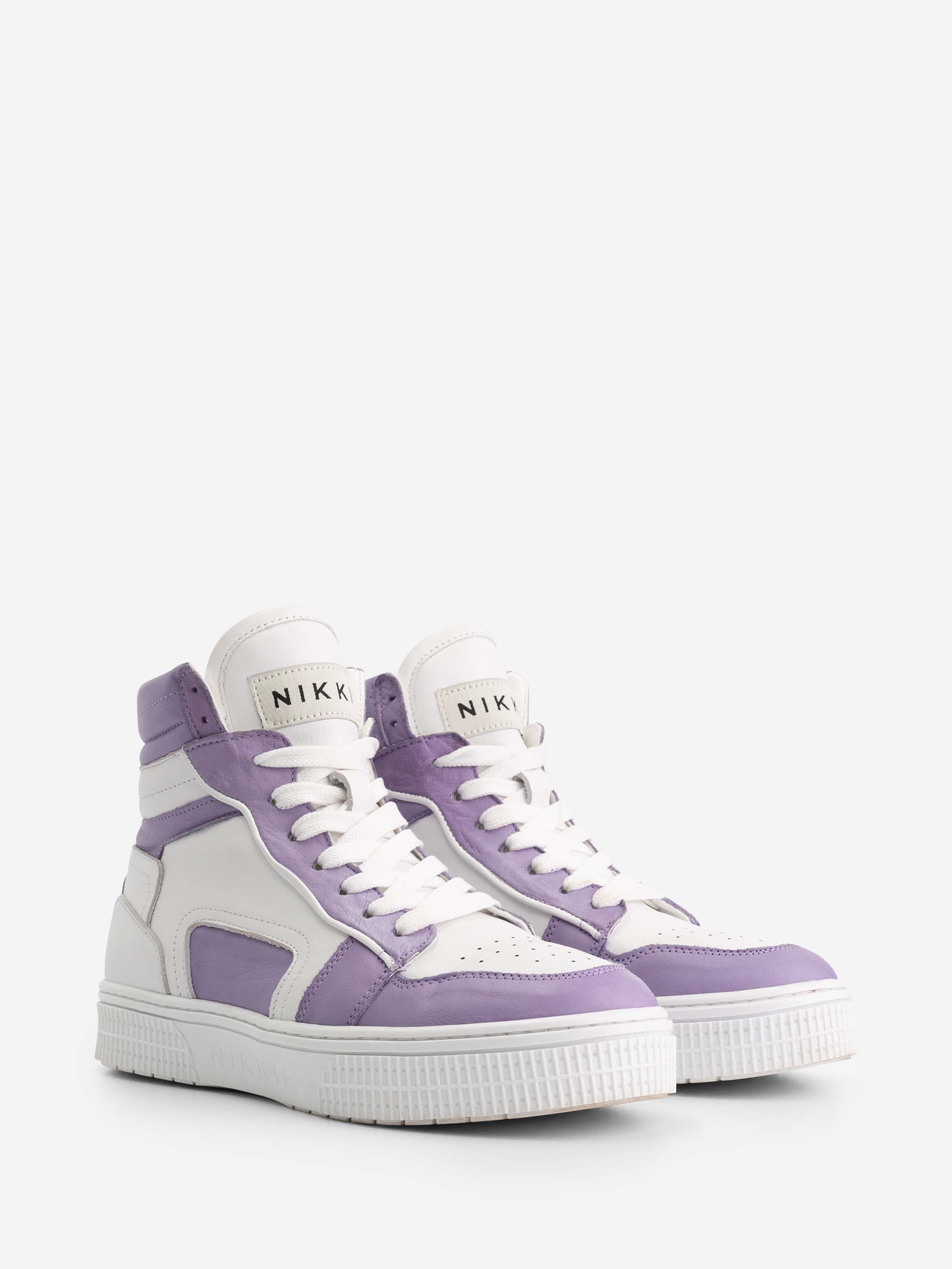 High leather sneakers with Nikkie logo 