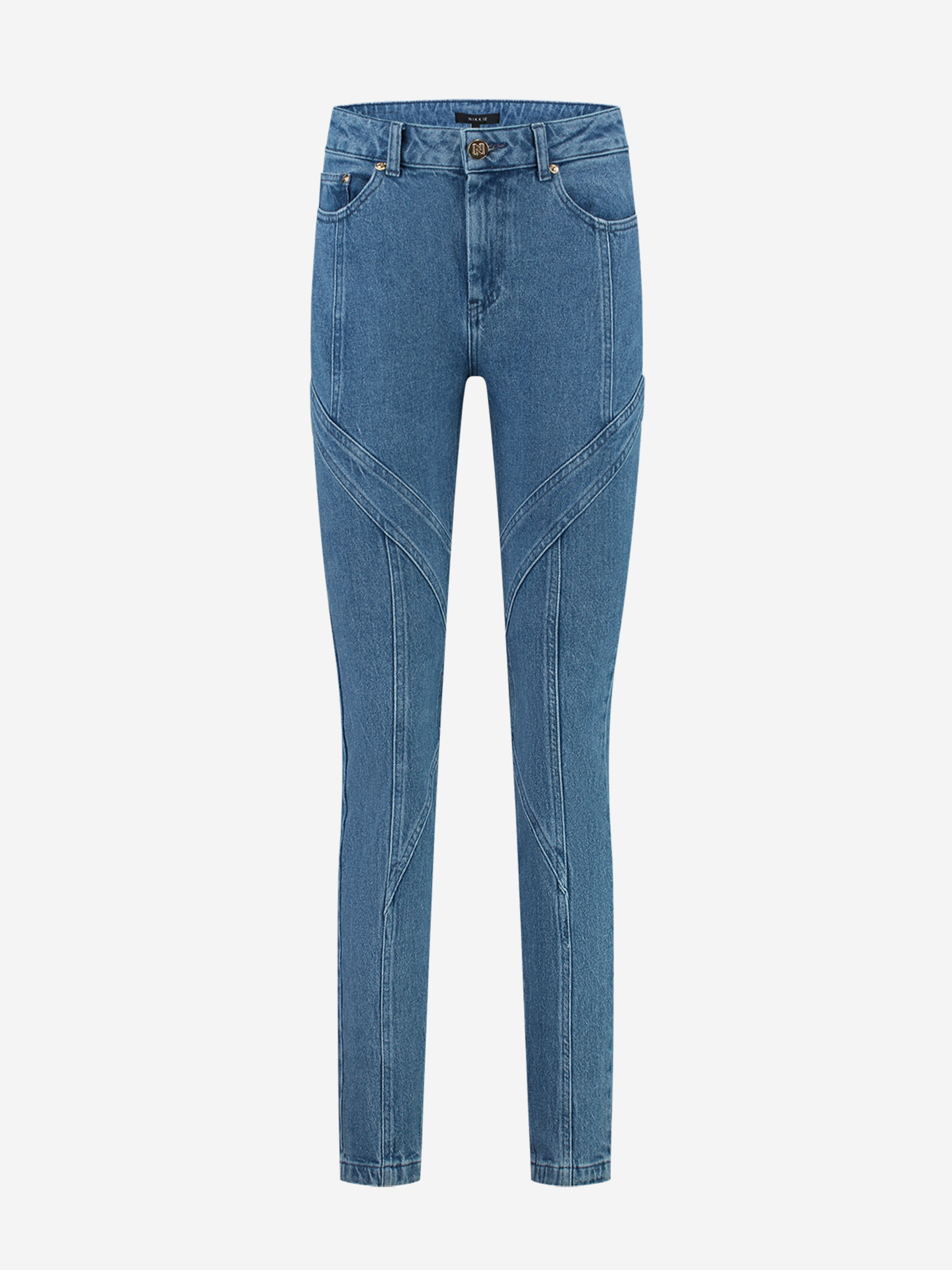 Skinny jeans met lijn detail