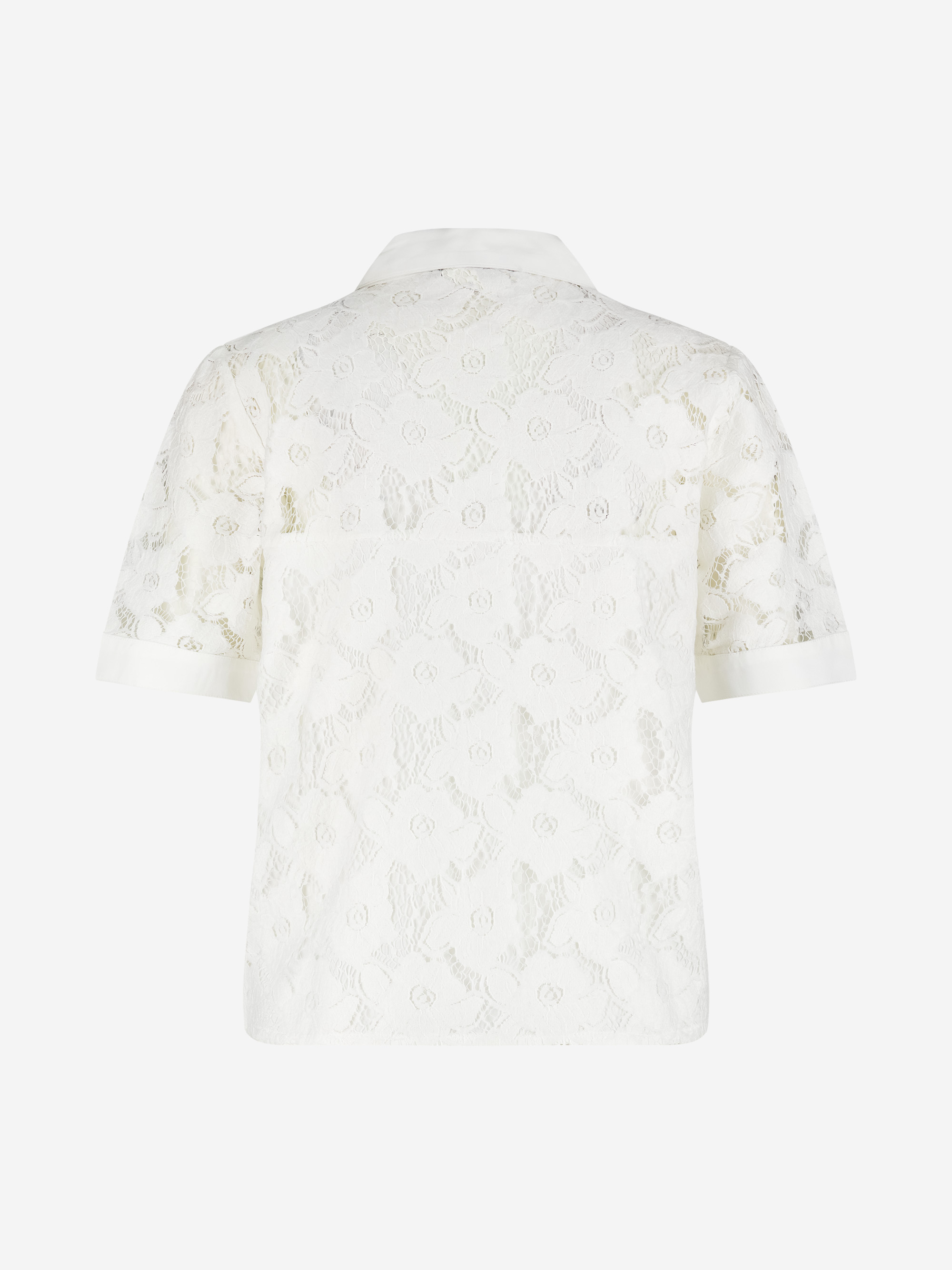 Open-knit blouse with floral pattern