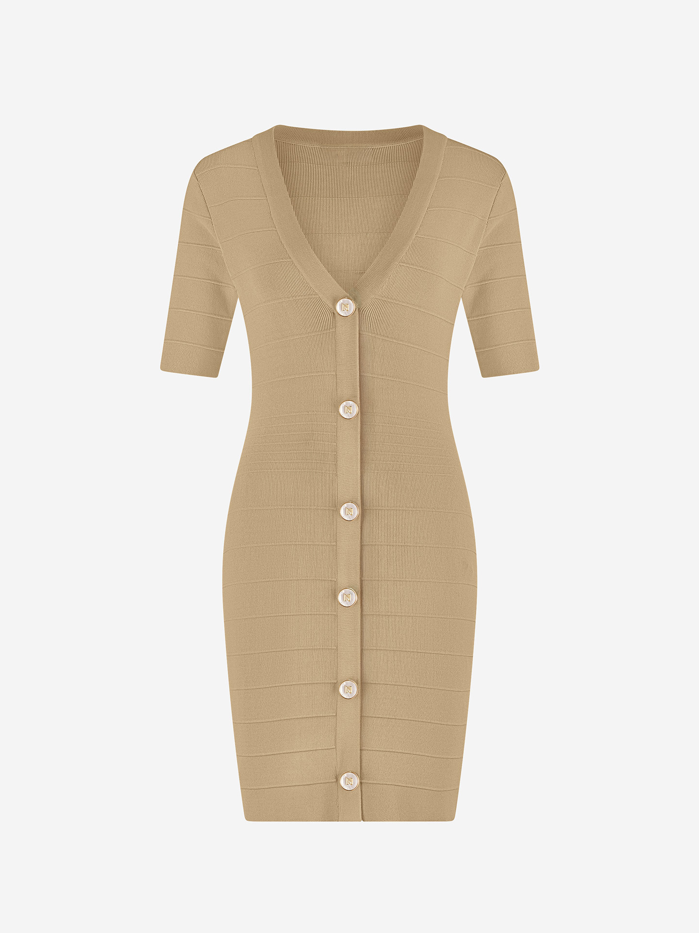 Dress with mother-of-pearl buttons