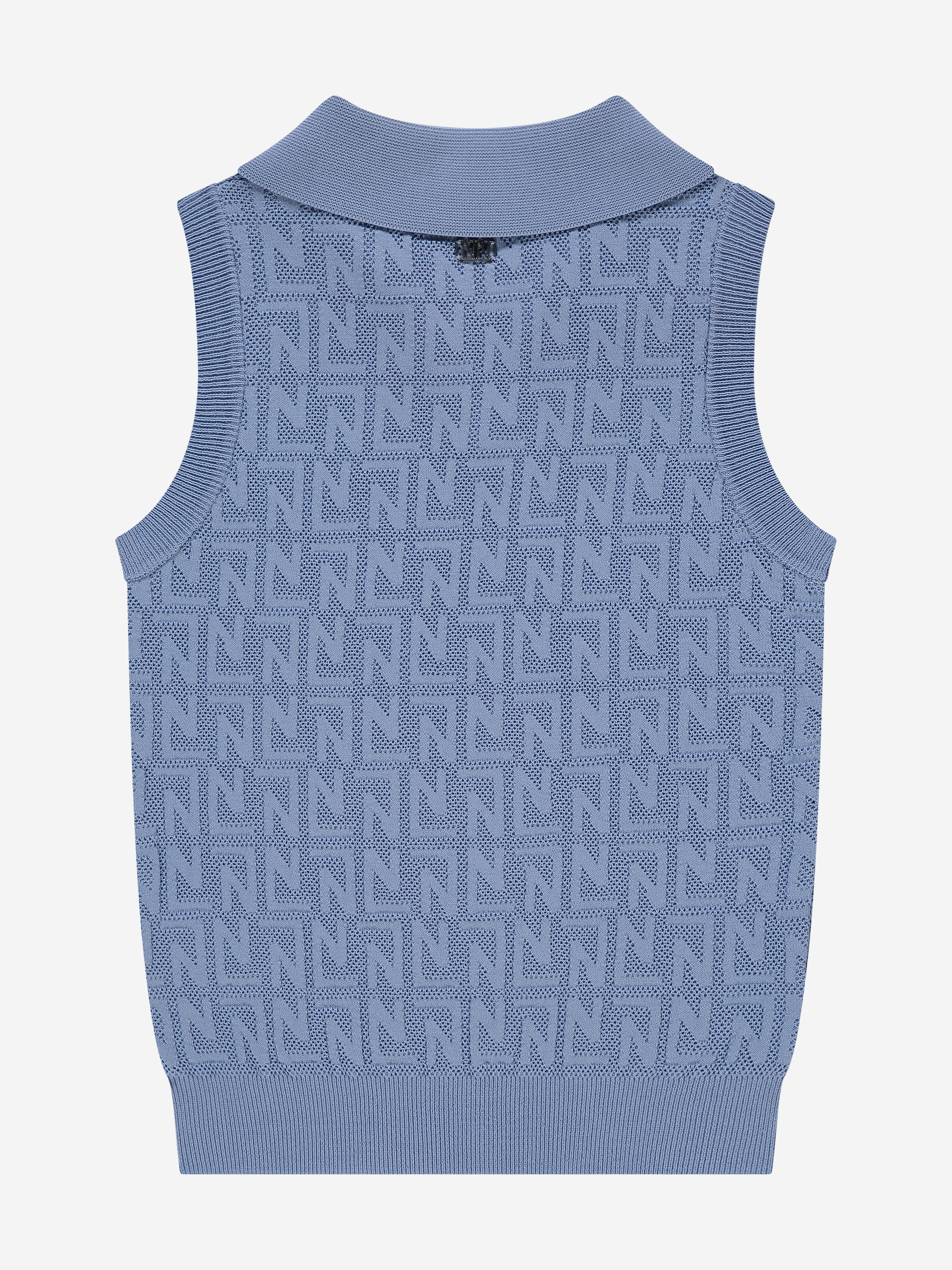 Korte opengebreide top met N&N logo patroon