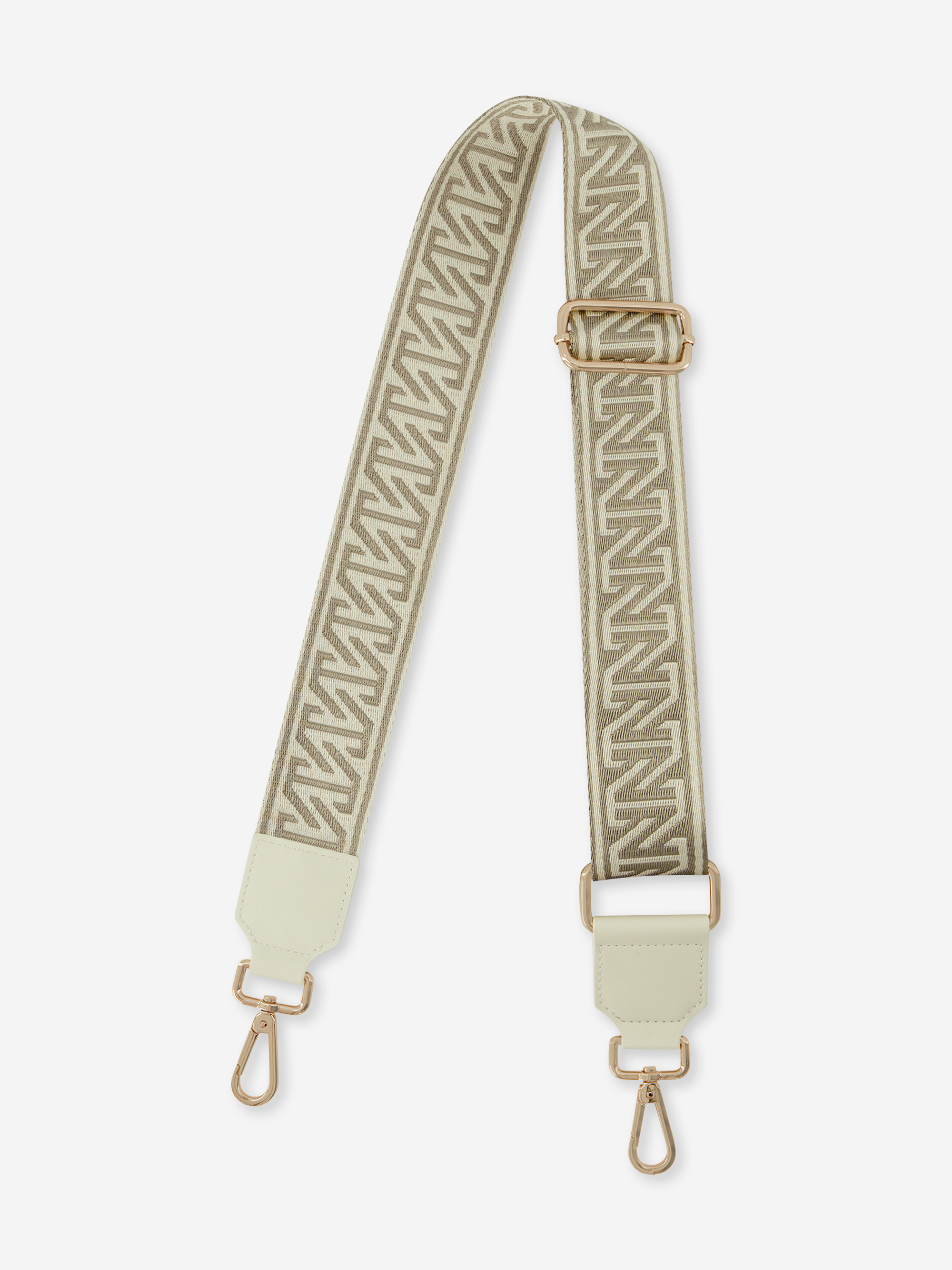 Bag strap with logo pattern