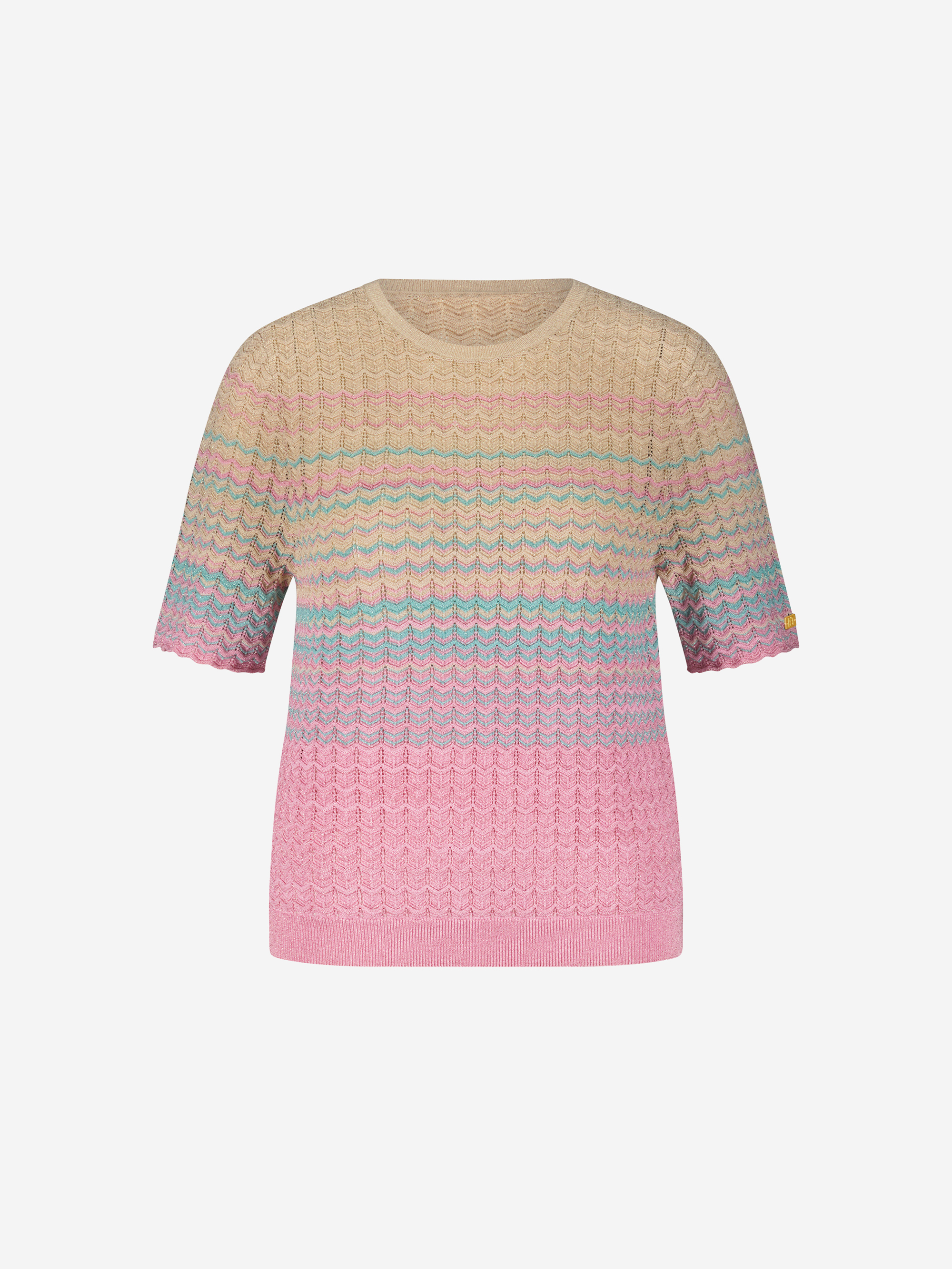 Ajour knitted top with glitter thread