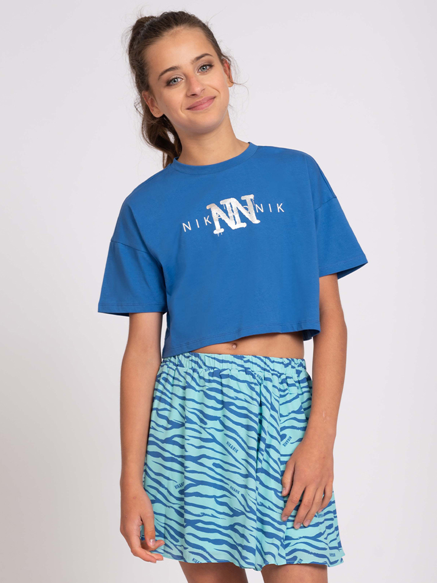 Cropped t-shirt with NN print
