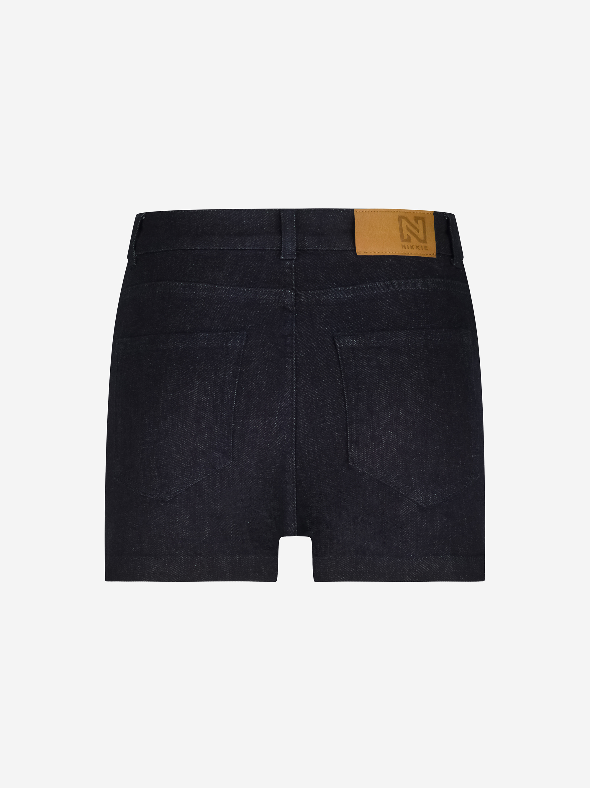 Denim short met kettingdetail