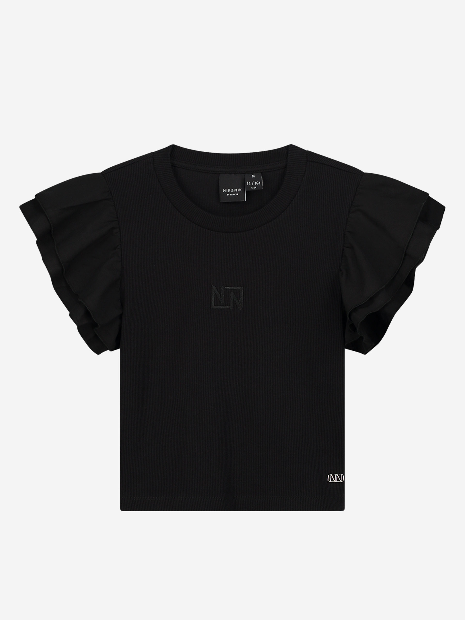 Volant Sleeve Rib T-Shirt