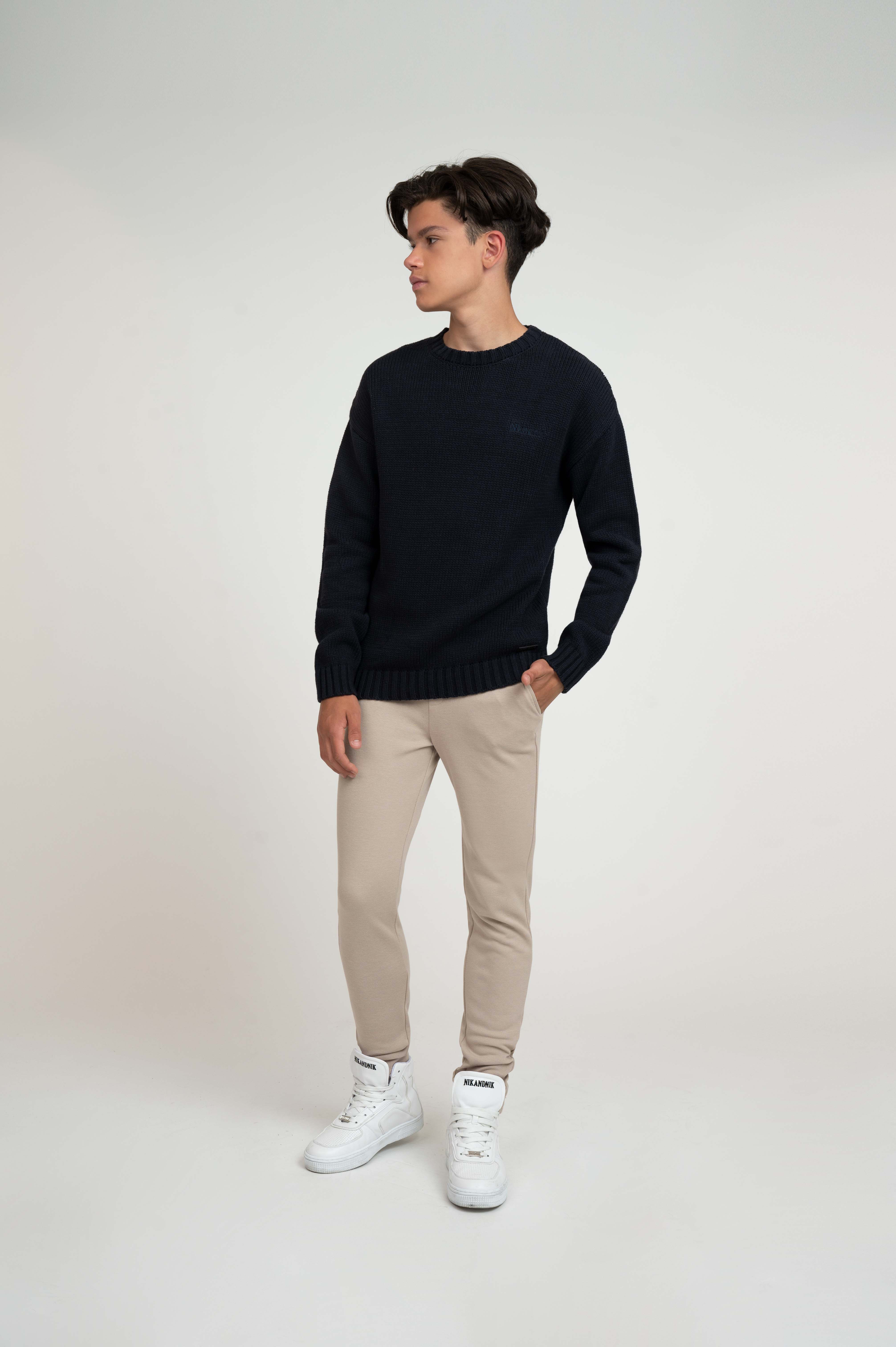 Mid rise broek met elastische tailleband 