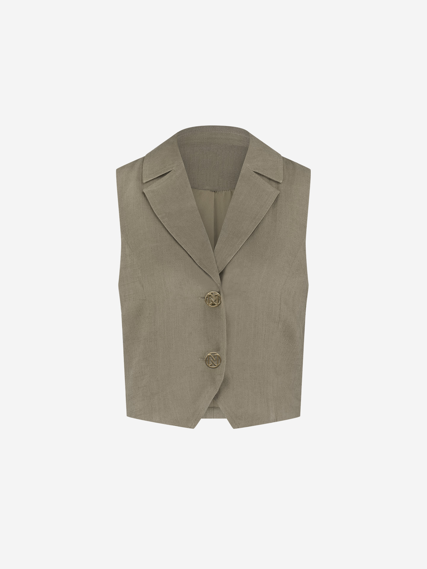 Melange waistcoat with decorative buttons