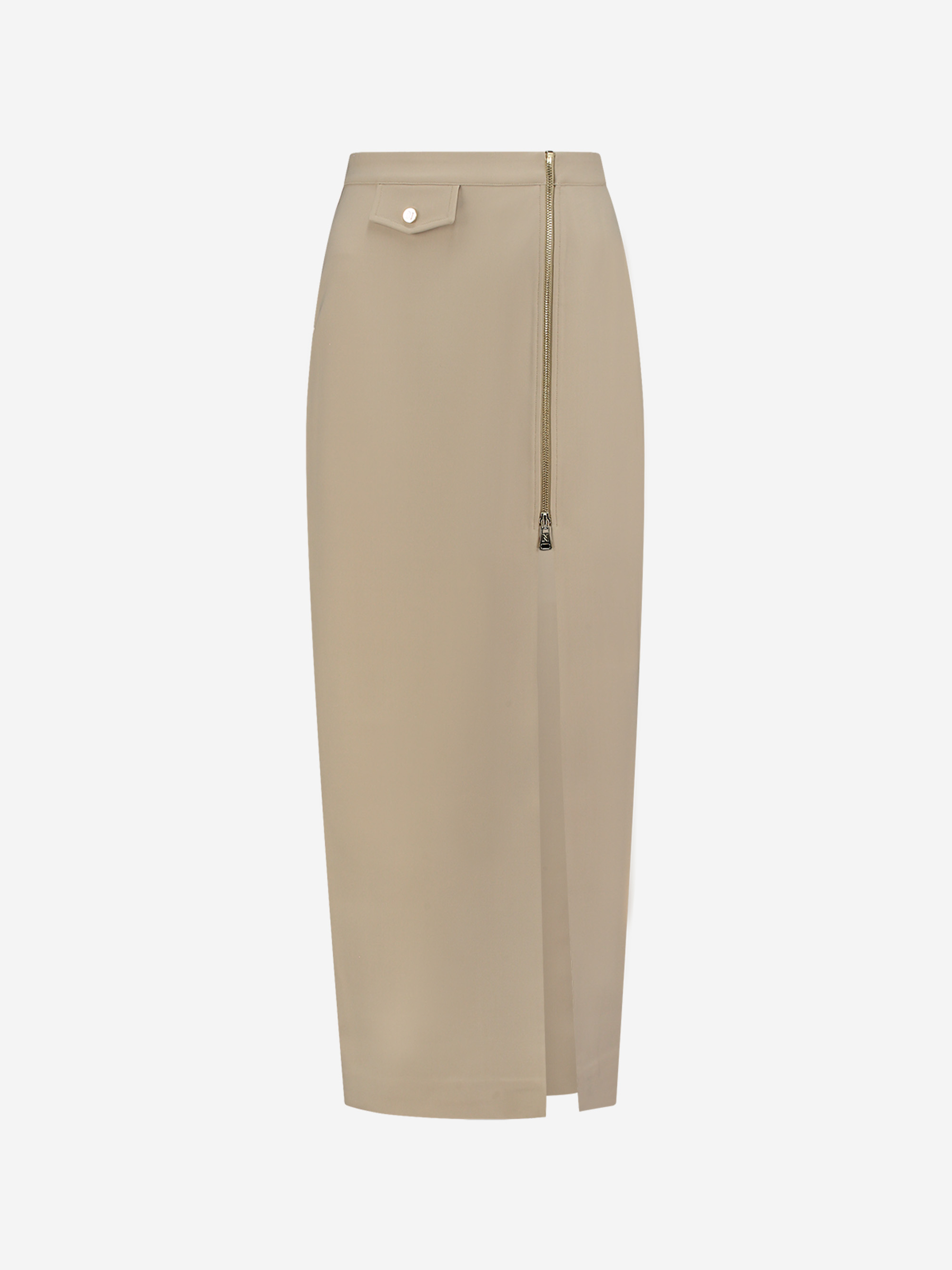 Long skirt with zipper detail