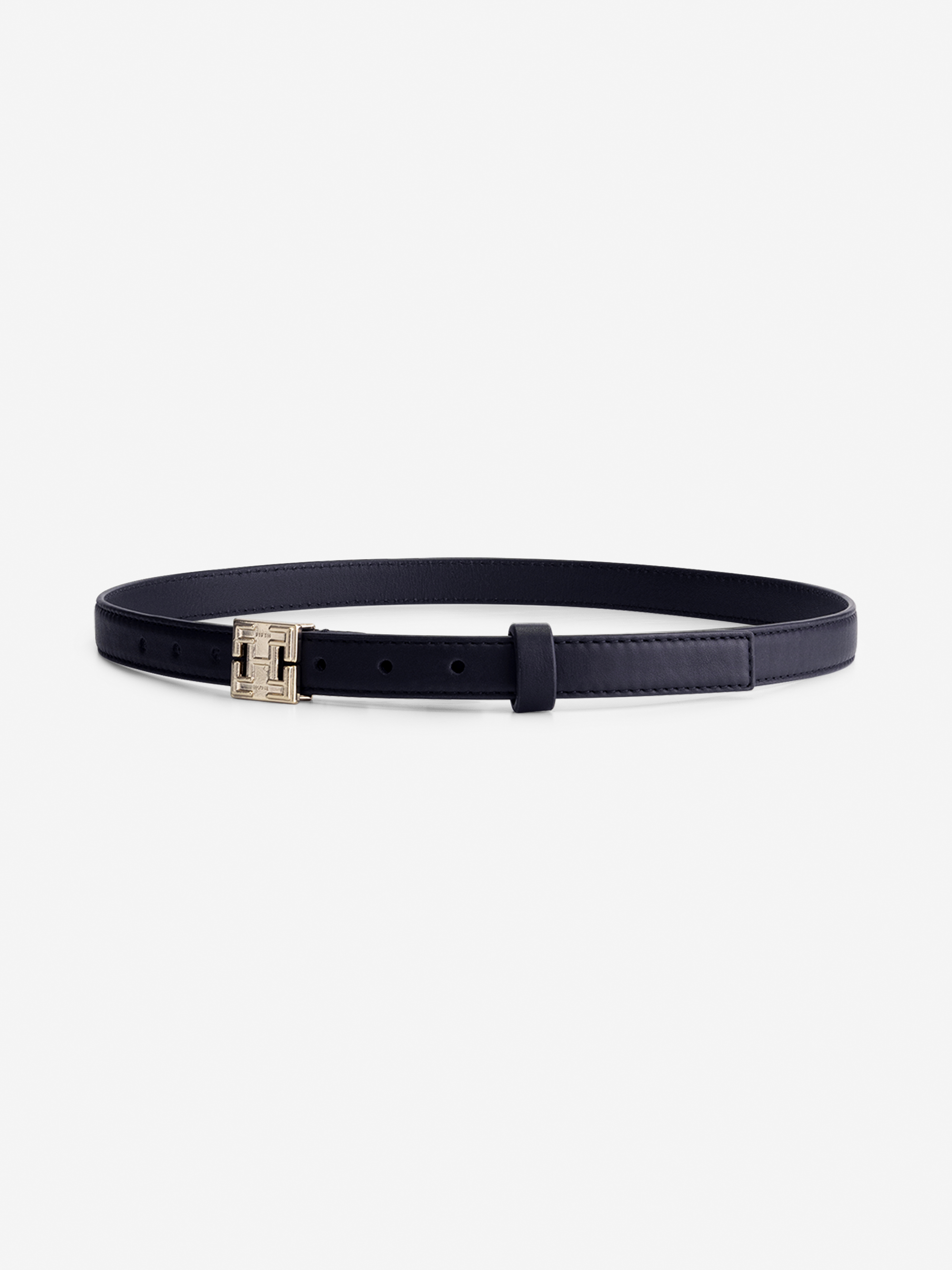 Waist belt with logo buckle
