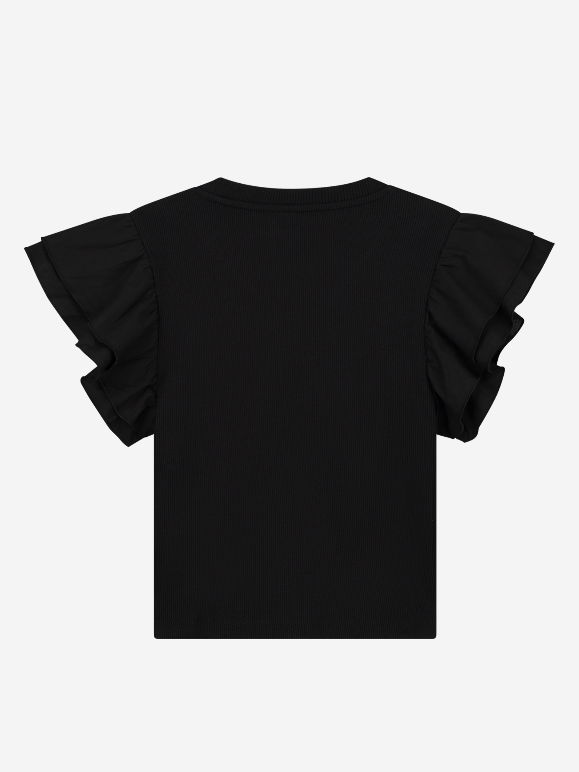 Volant Sleeve Rib T-Shirt