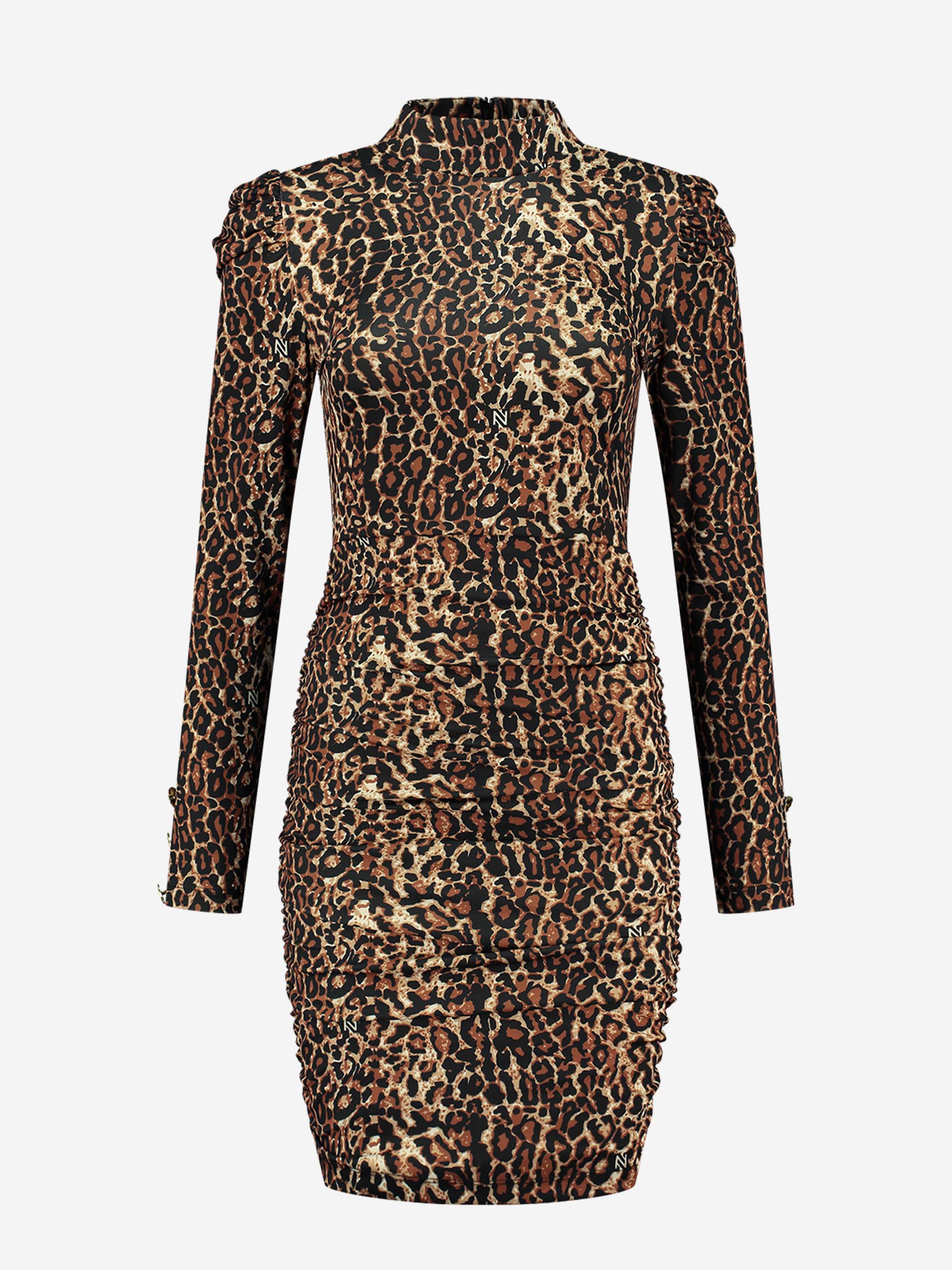 Fitted luipaardprint jurk