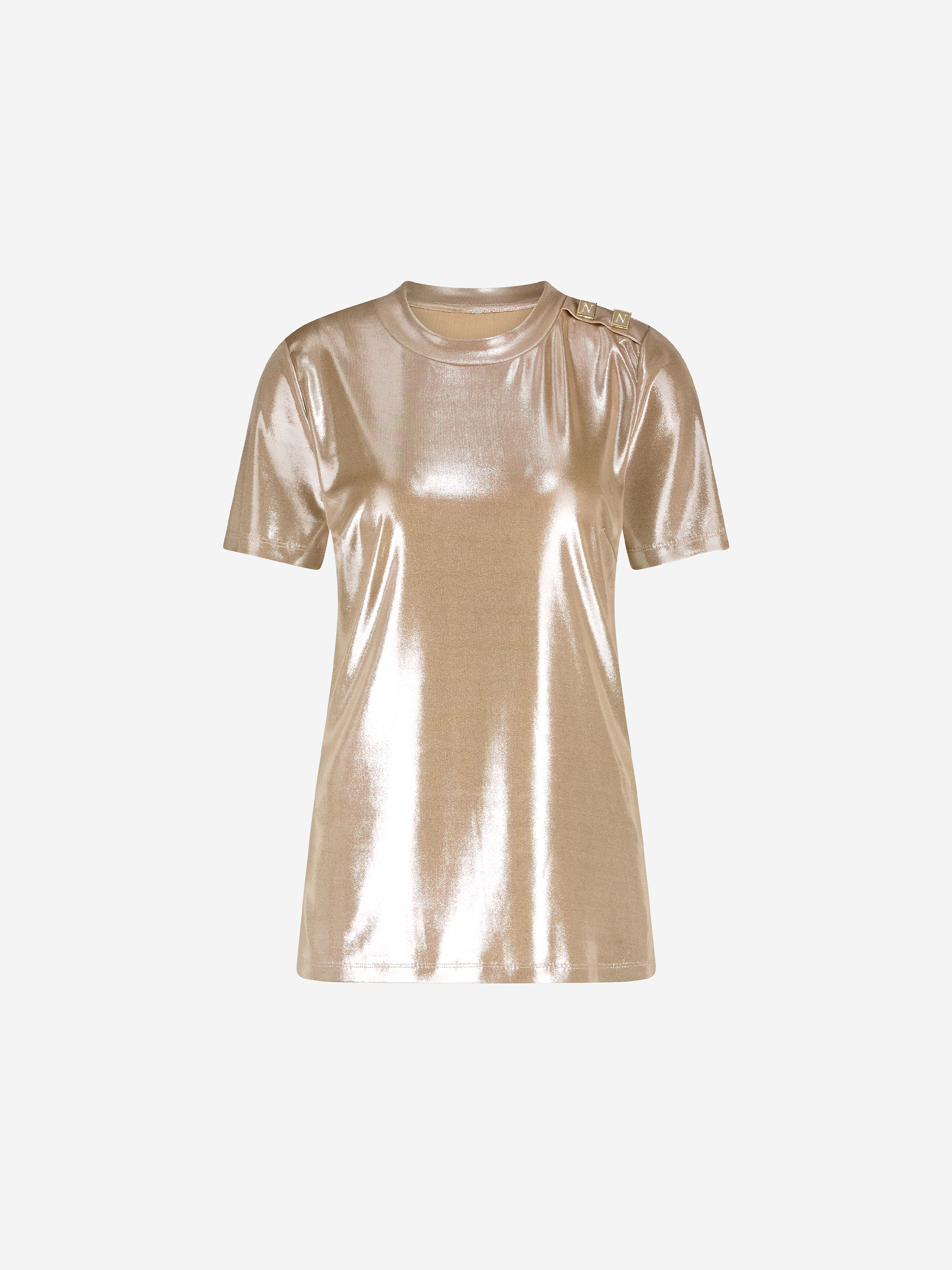 T-shirt met metallic look