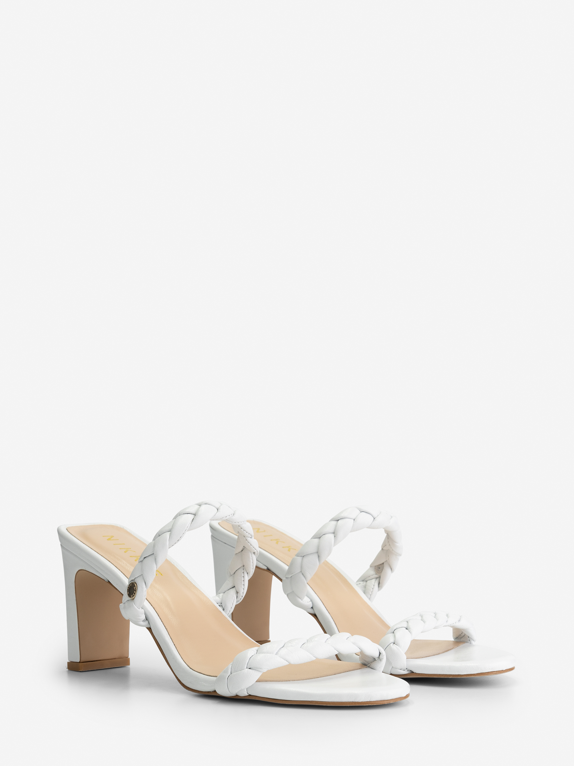  Leather mules with mid heel