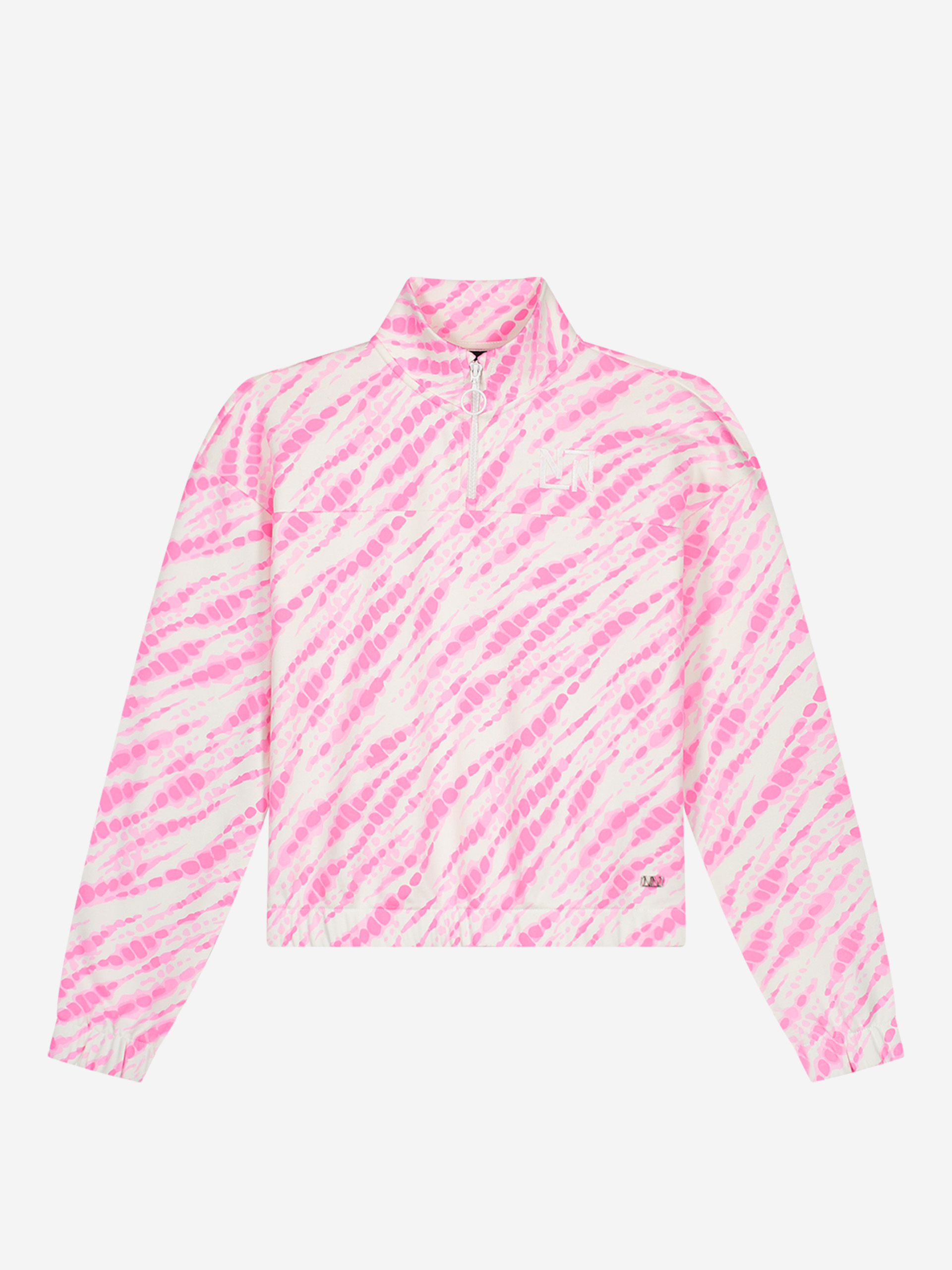 High neck sweater with print