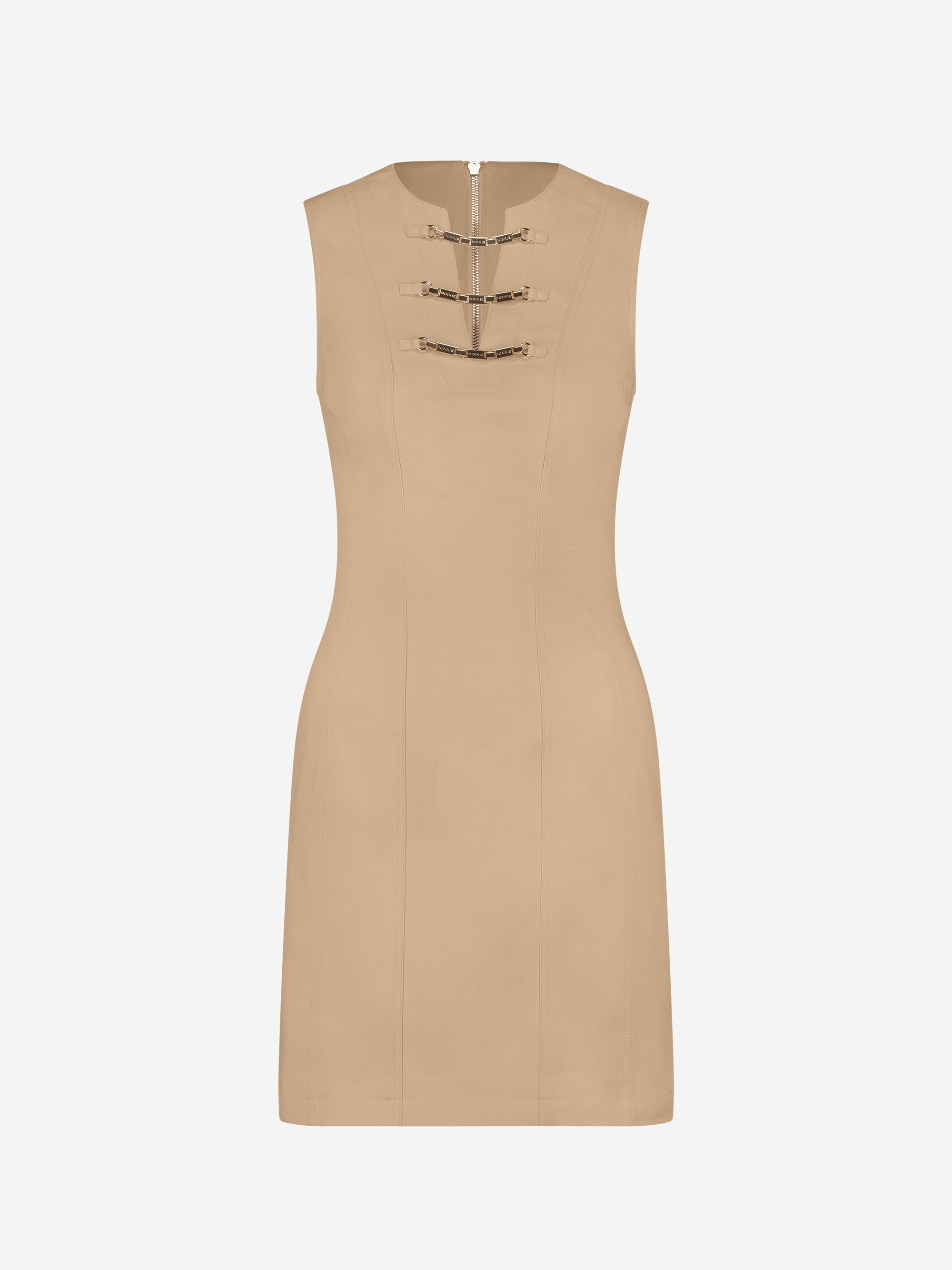 Fitted dress with chain details
